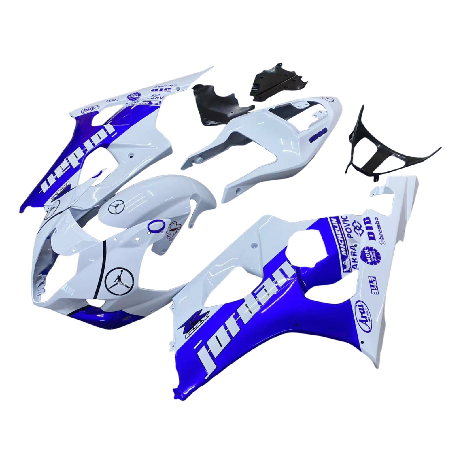 Fairings 2003-2004 Suzuki GSXR 1000 White & Blue Jordan   Generic