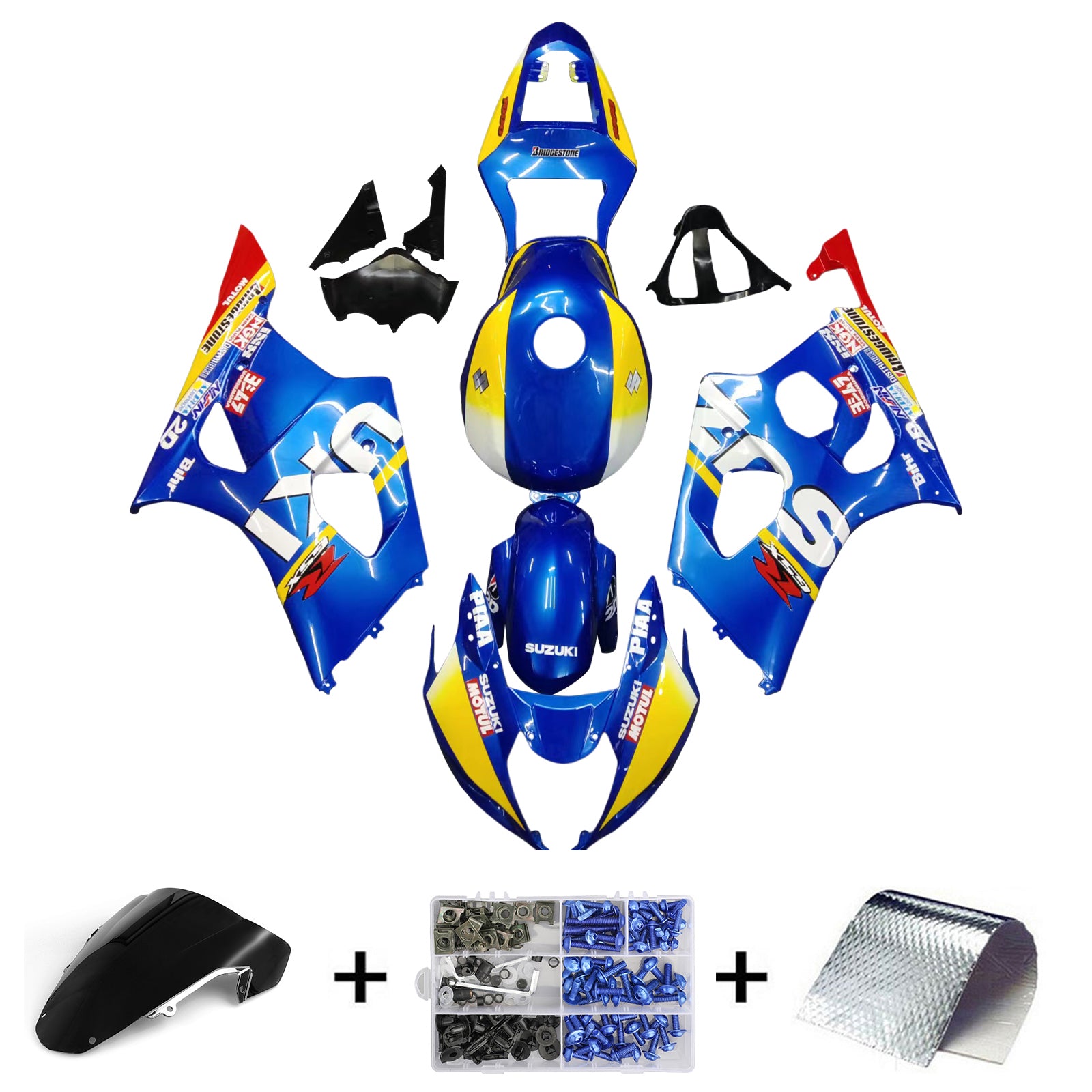 سوزوكي GSXR1000 2003-2004 K3 Fairing Kit هيكل السيارة بلاستيك ABS