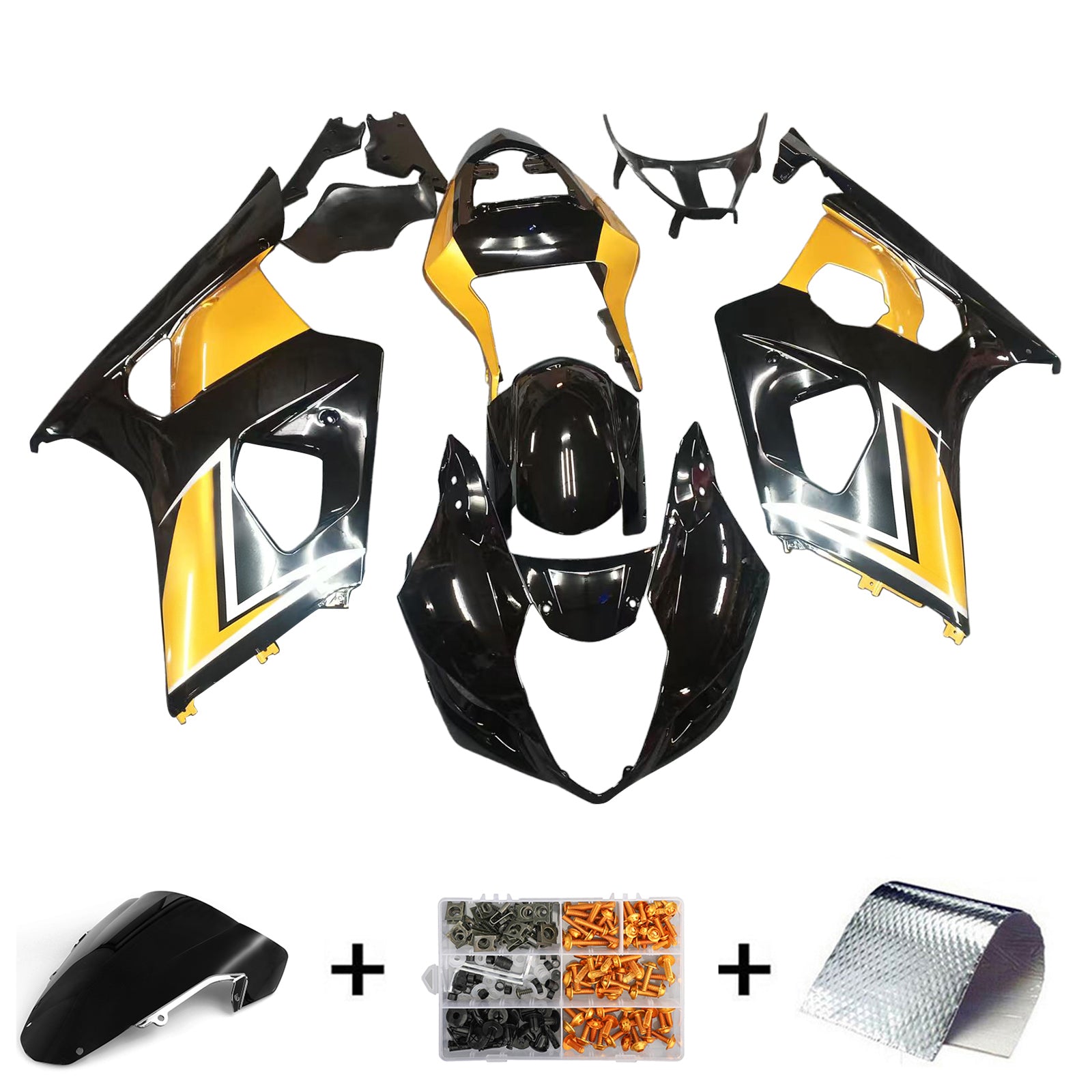 Yellow Black Injection Fairing Kit Plastic ABS For Suzuki GSXR1000 2003-2004 K3