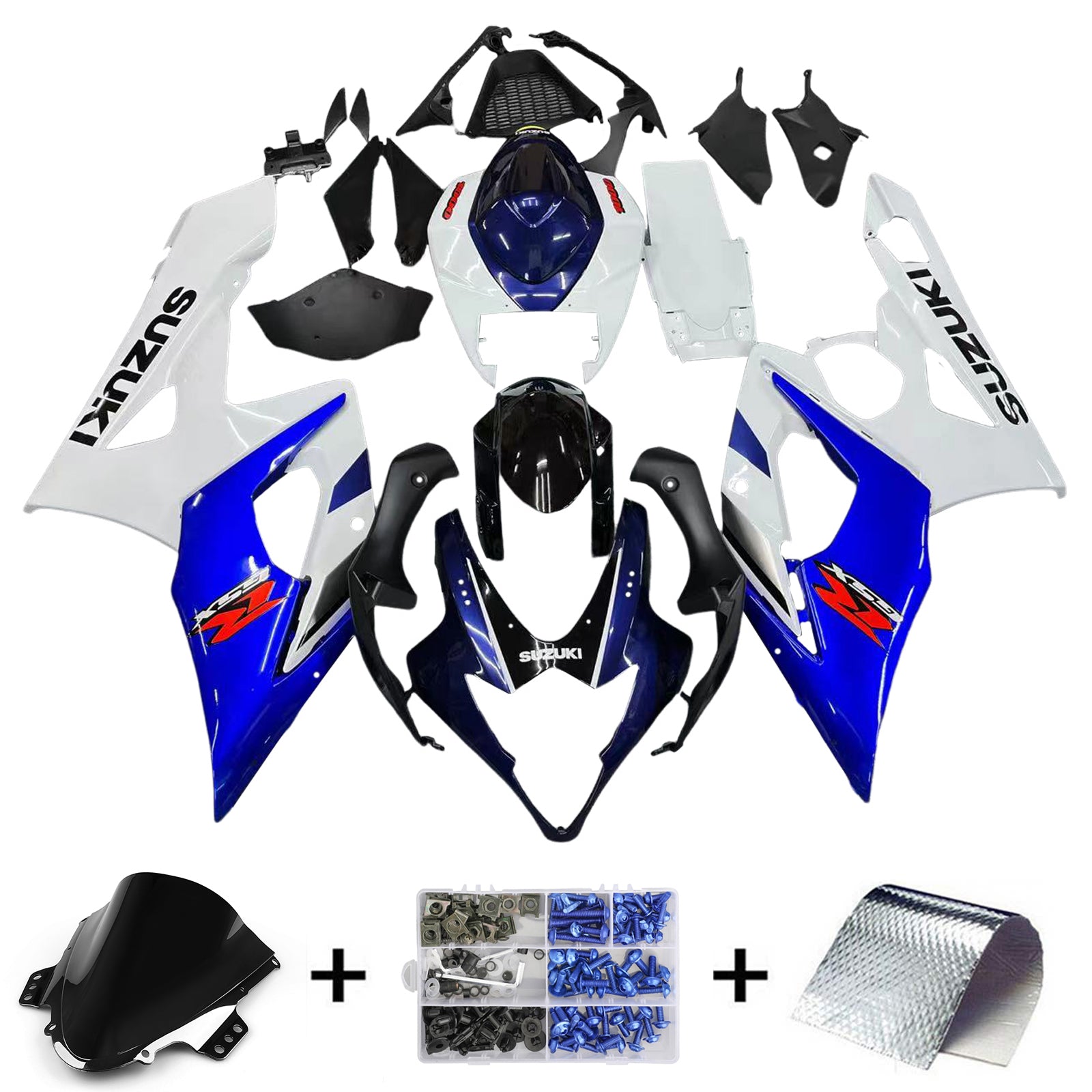 Fairings 2005-2006 سوزوكي GSXR 1000 أبيض وأزرق GSXR