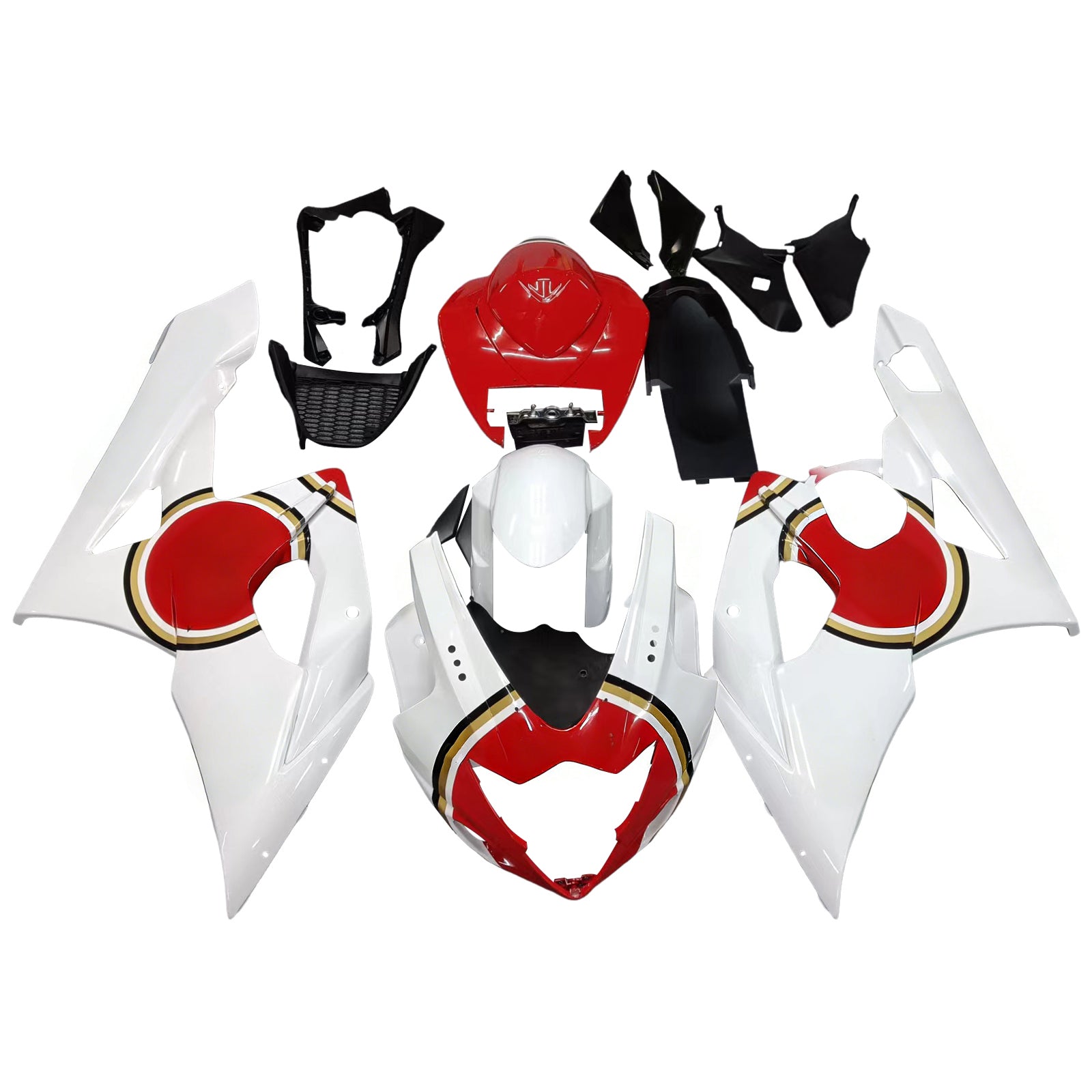 Fairings 2005-2006 Suzuki GSXR 1000 White & Red Lucky Strike