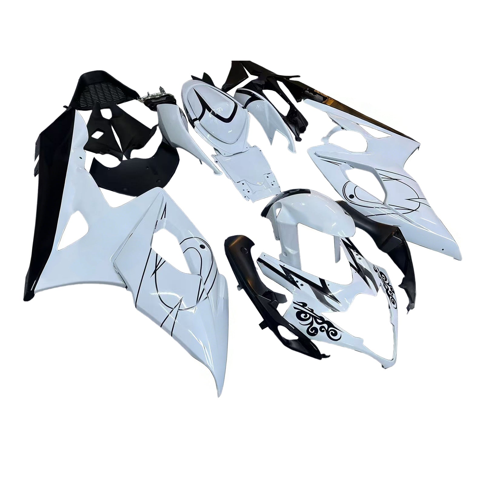 Fairings 2005-2006 Suzuki GSXR 1000 White Black Alstare  Generic