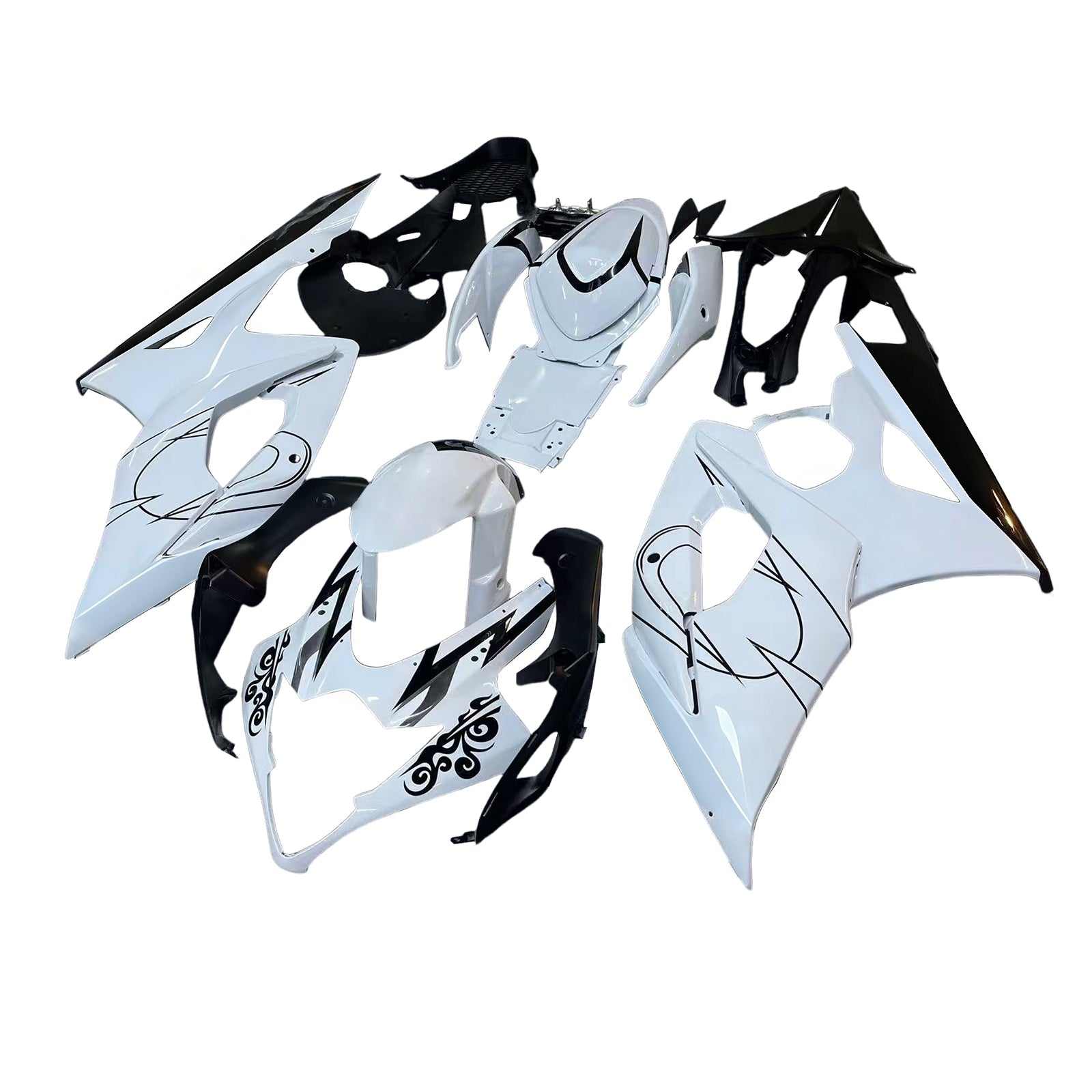Fairings 2005-2006 Suzuki GSXR 1000 White Black Alstare  Generic