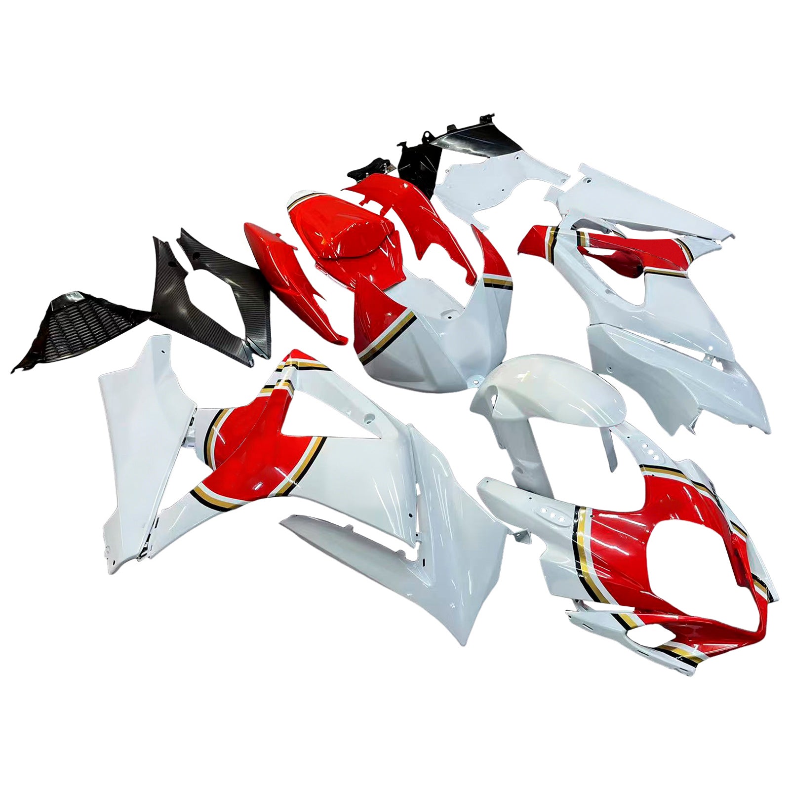 Fairings 2007-2008 Suzuki GSXR 1000 White & Red Lucky Strike  Generic