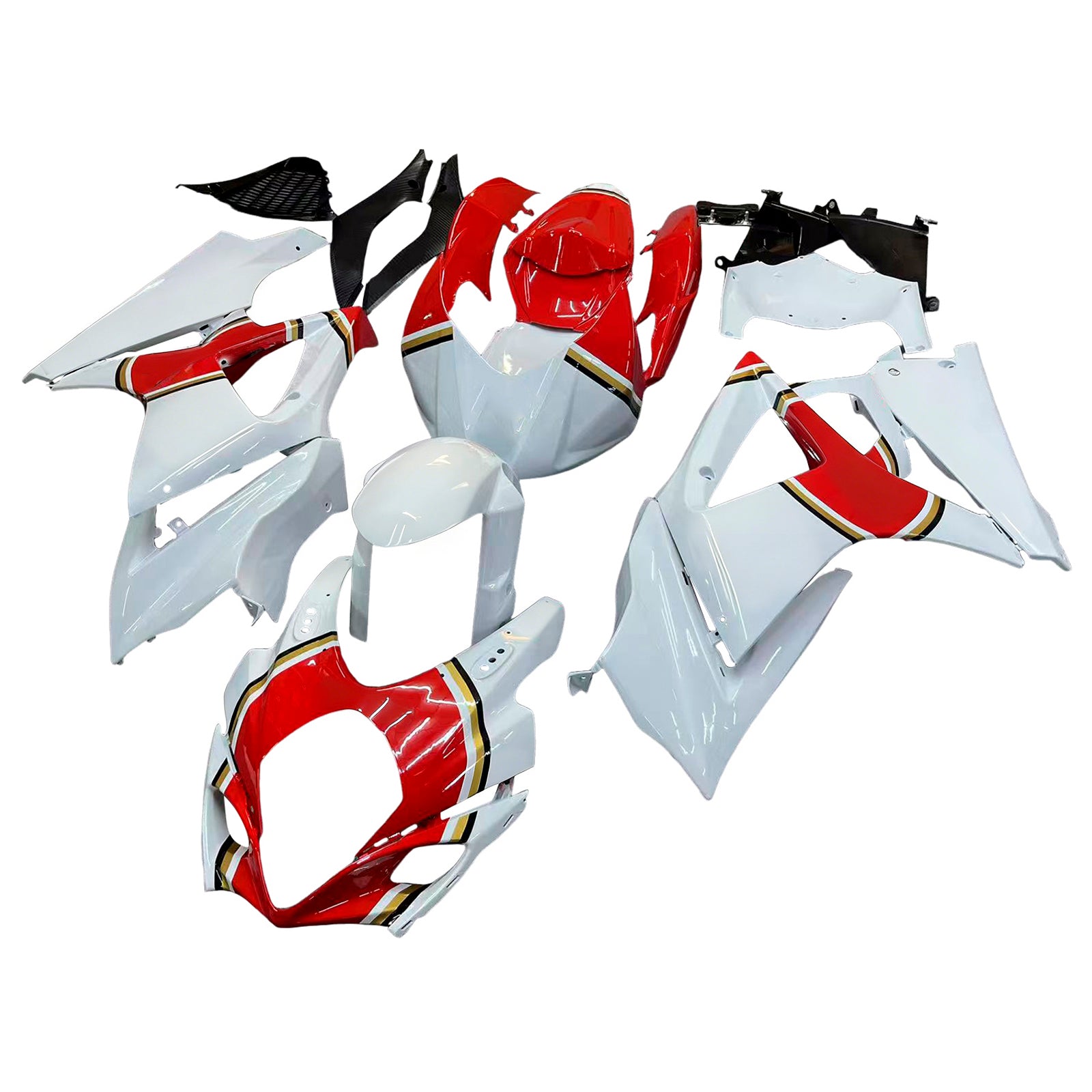 Fairings 2007-2008 Suzuki GSXR 1000 White & Red Lucky Strike  Generic
