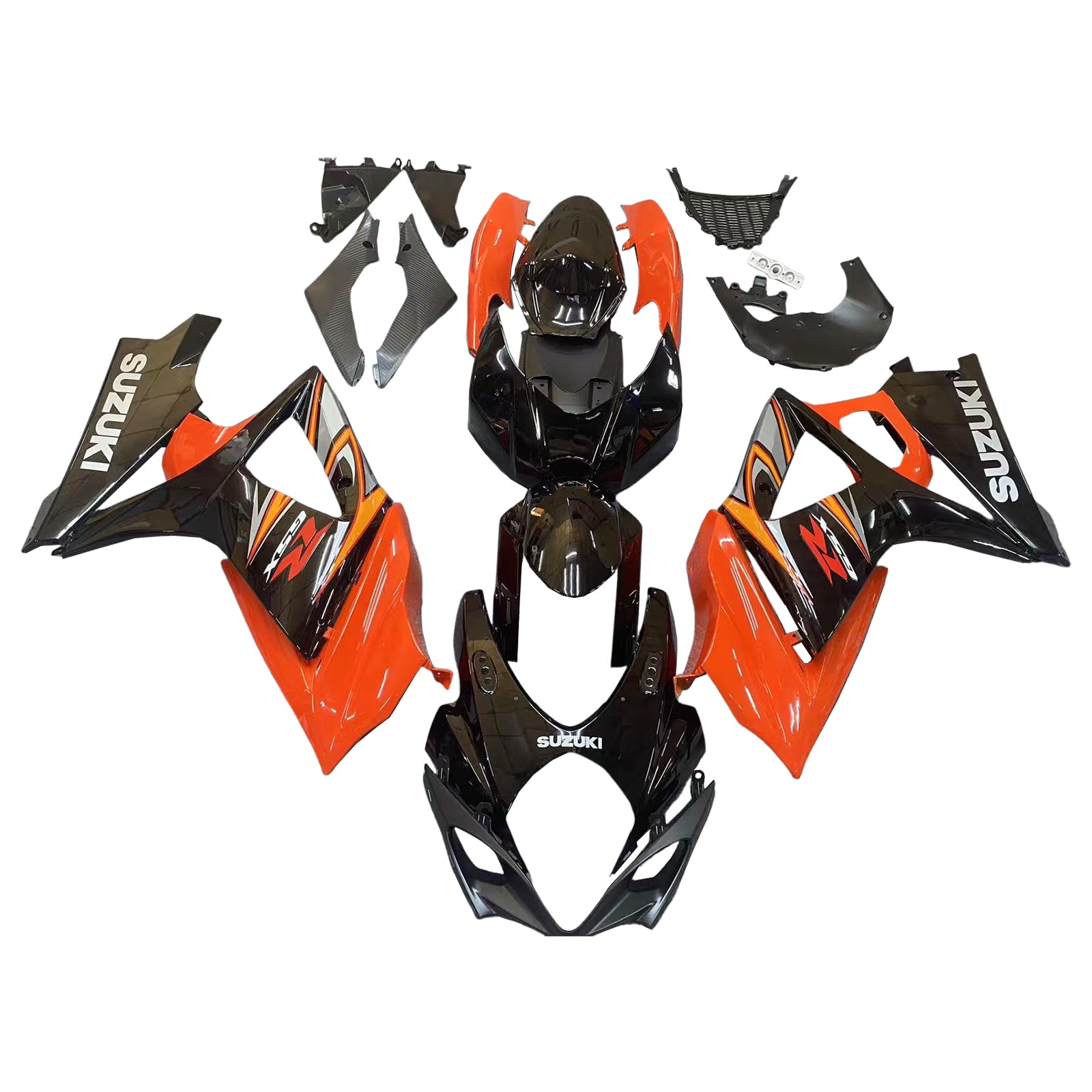 Fairings 2007-2008 Suzuki GSXR 1000 Black & Orange GSXR  Generic
