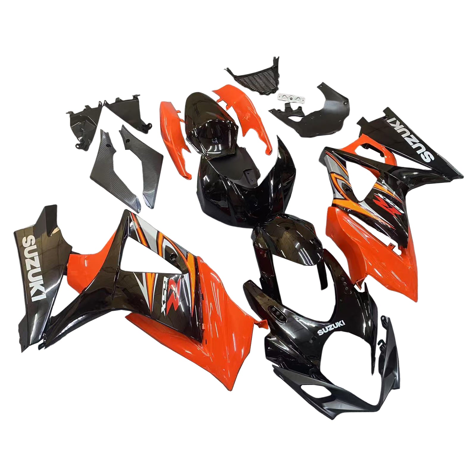 Fairings 2007-2008 Suzuki GSXR 1000 Black & Orange GSXR  Generic