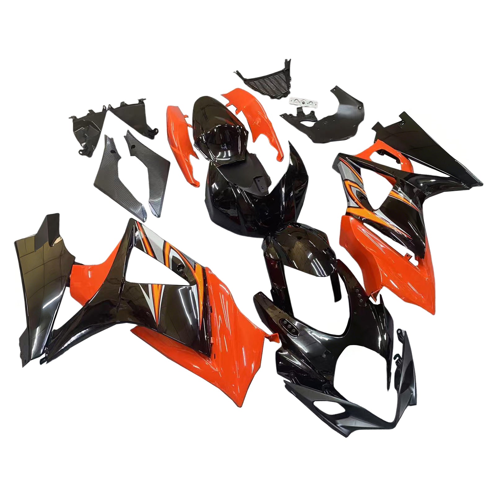 Fairings 2007-2008 Suzuki GSXR 1000 Black & Orange GSXR  Generic