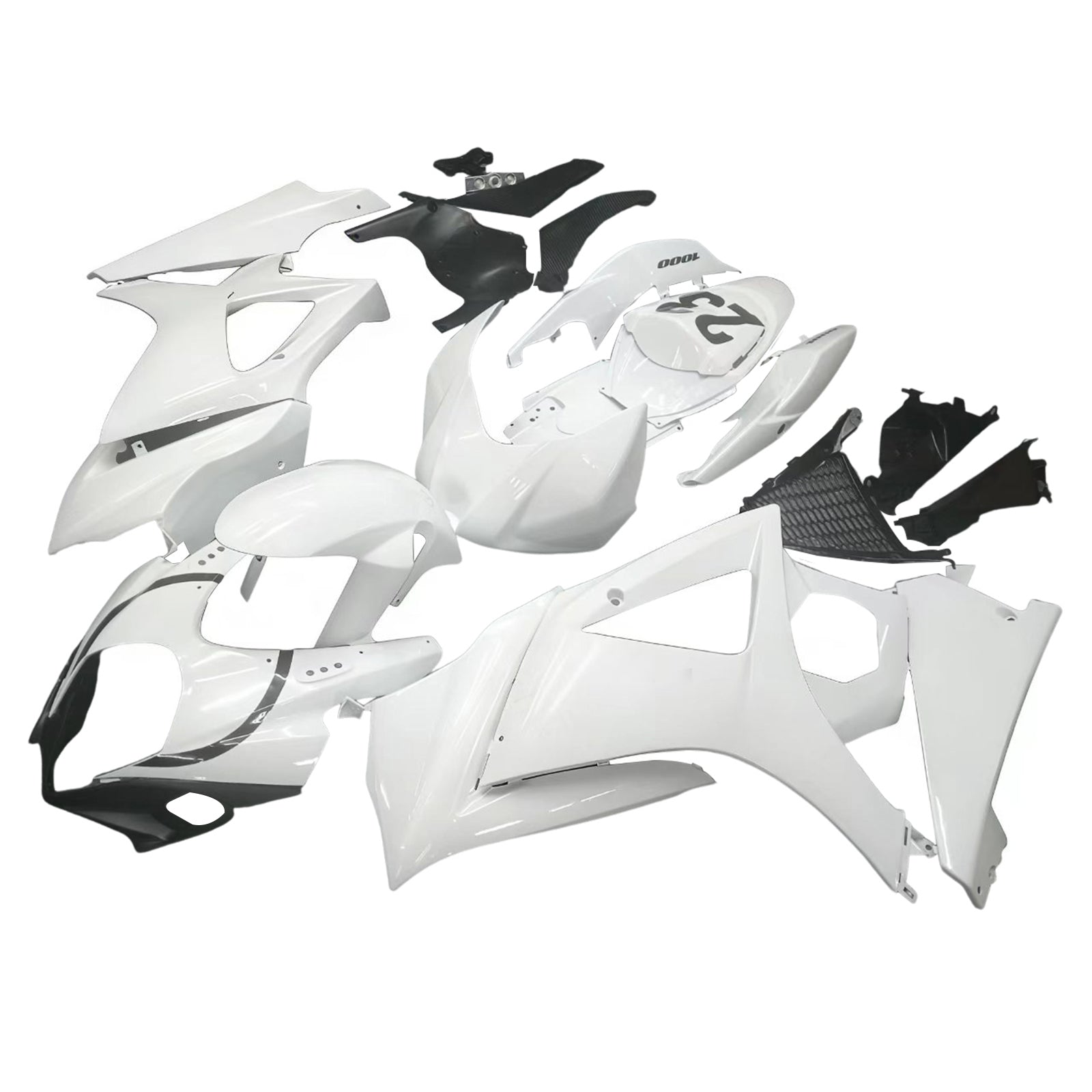 Fairings 2007-2008 Suzuki GSXR 1000 White Black Jordan Generic