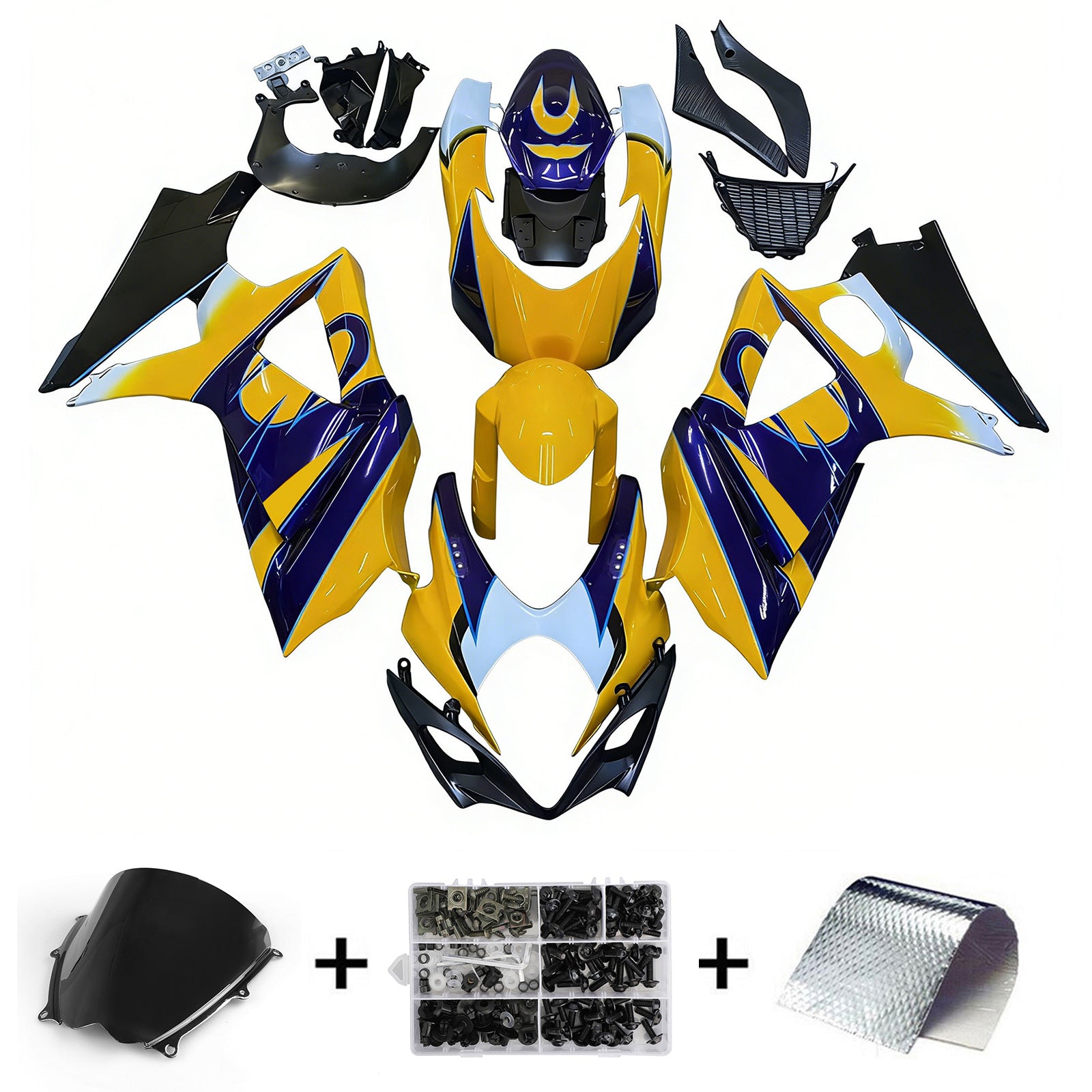 Fairings 2007-2008 Suzuki GSXR 1000 Yellow Blue Alstare Corona   Generic