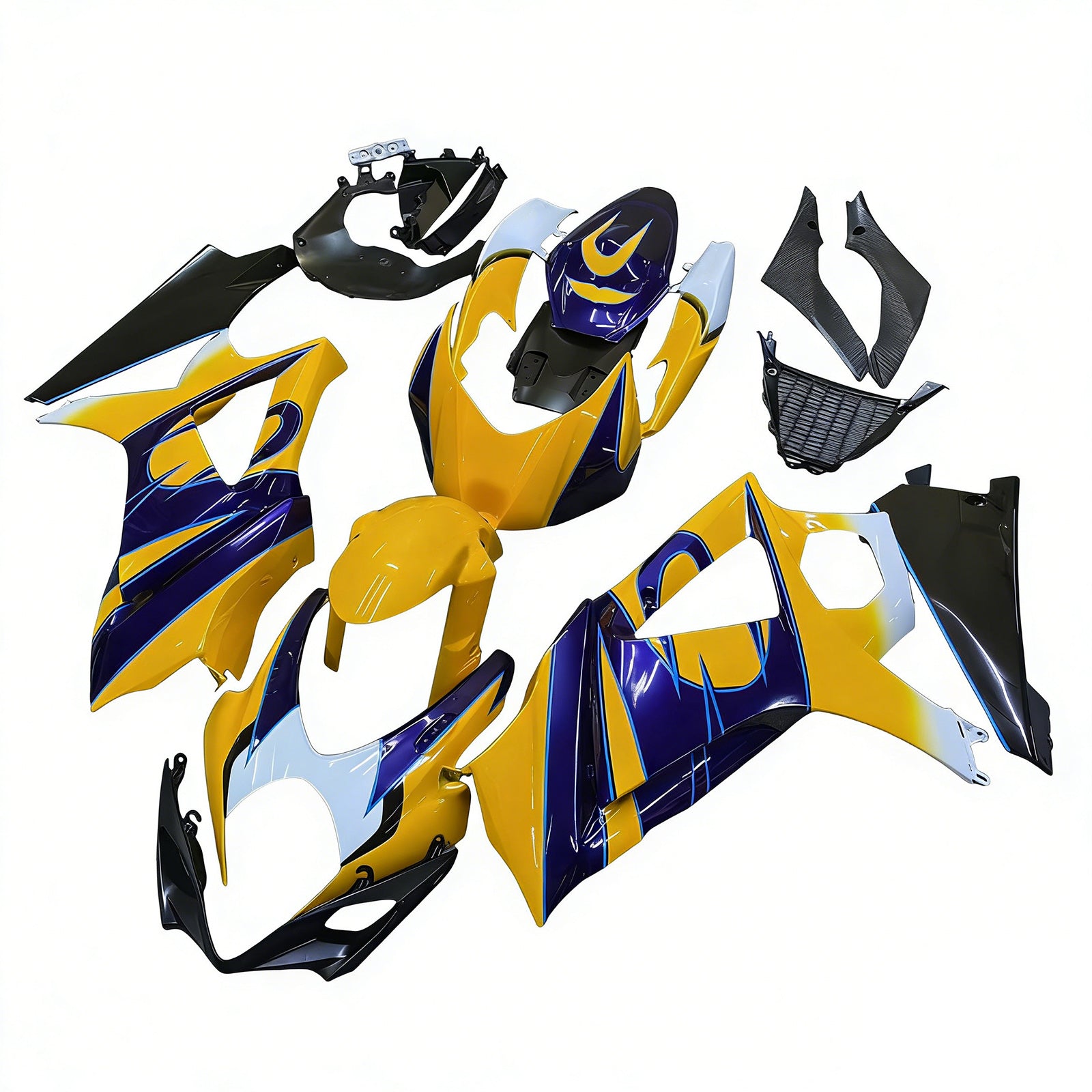Fairings 2007-2008 Suzuki GSXR 1000 Yellow Blue Alstare Corona   Generic