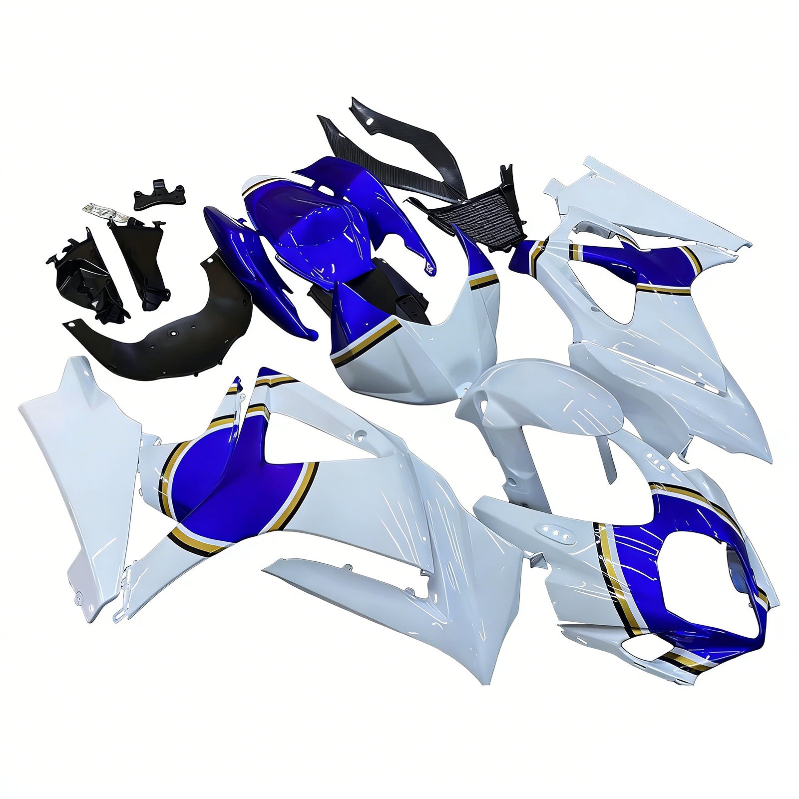 Fairings 2007-2008 Suzuki GSXR 1000 White & Blue Lucky Strike  Generic
