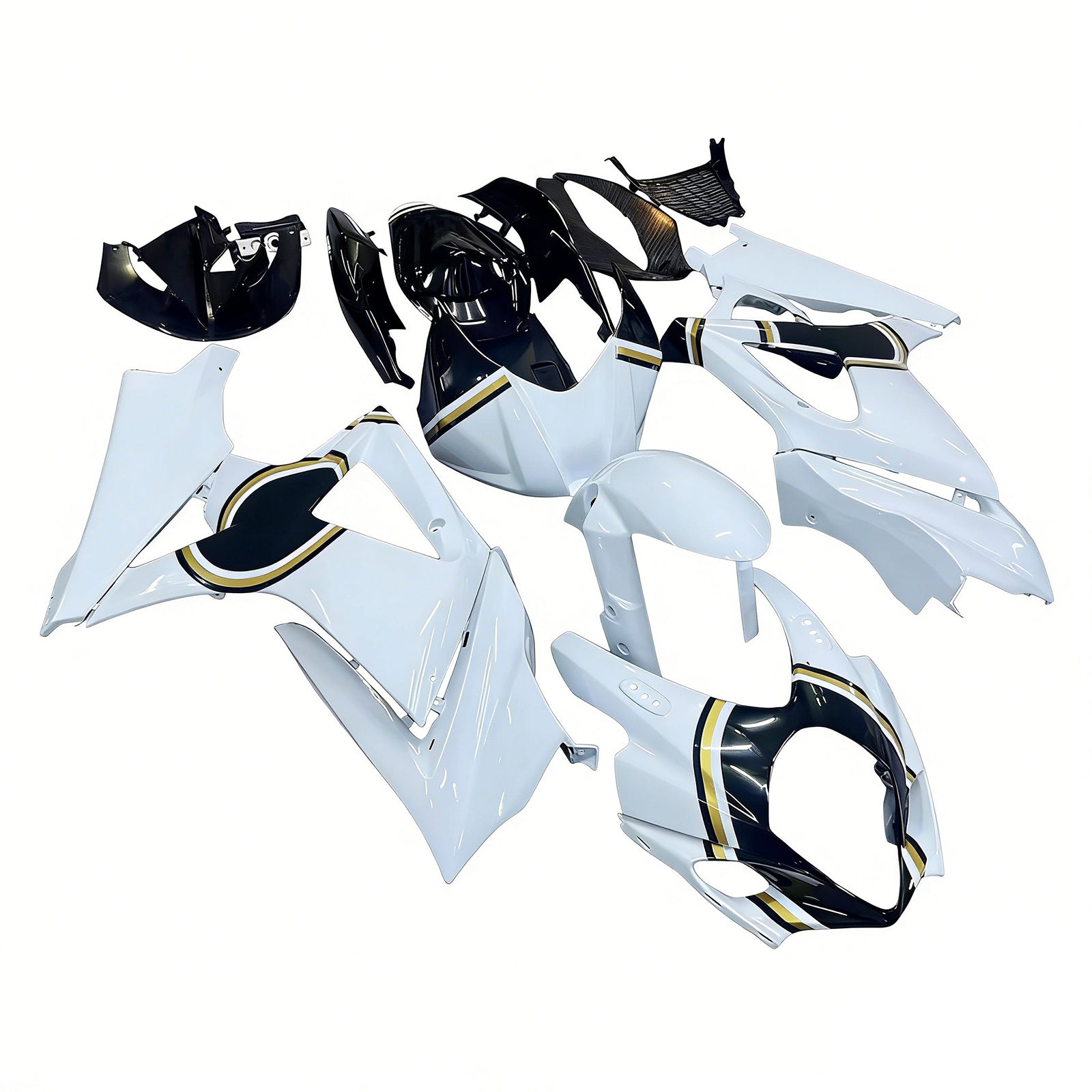 Fairings 2007-2008 Suzuki GSXR 1000 White Black Gold Lucky Strike  Generic