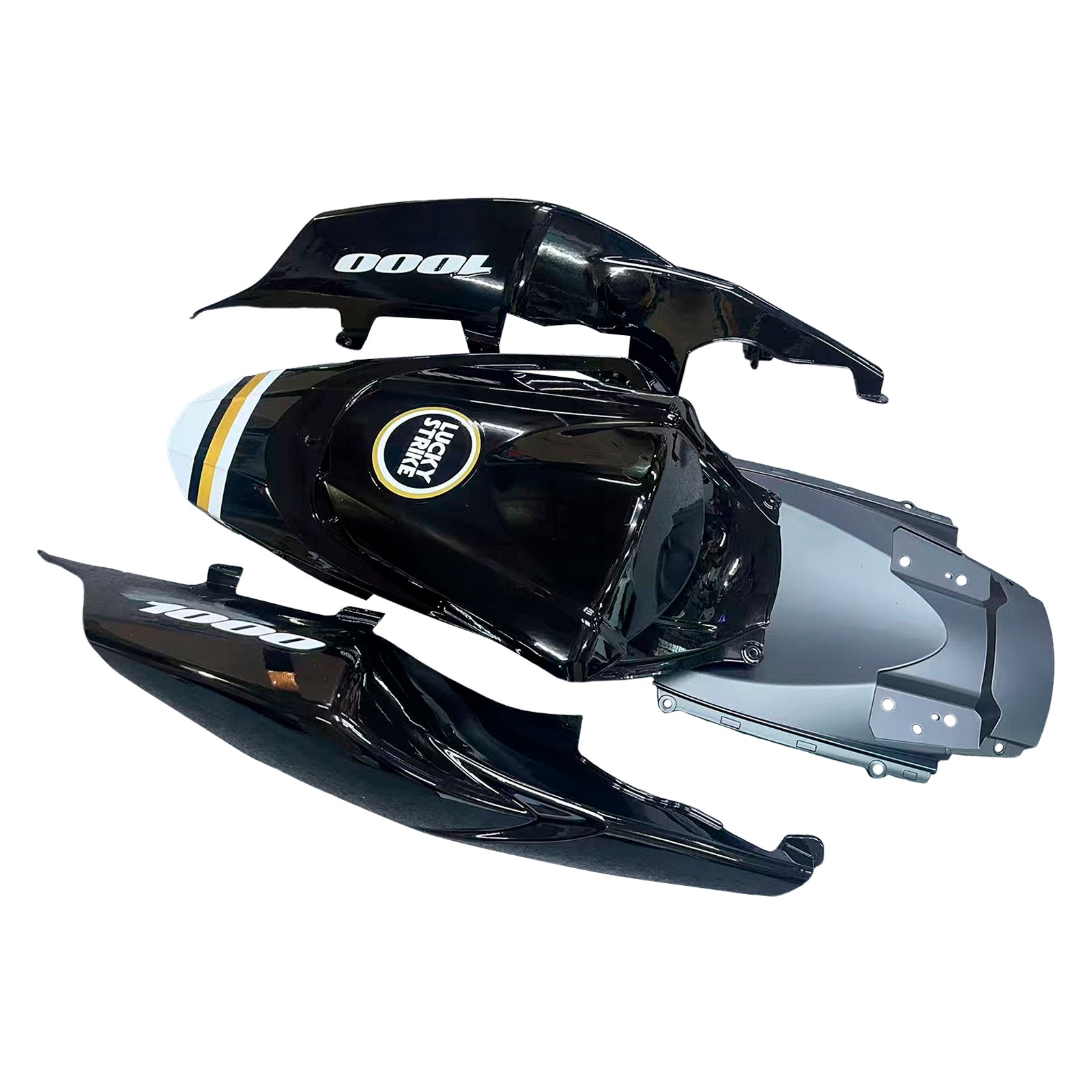 Fairings 2007-2008 Suzuki GSXR 1000 White Black Gold Lucky Strike  Generic