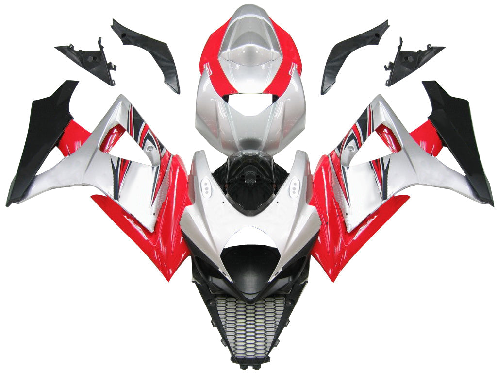 Fairings 2007-2008 Suzuki GSXR 1000 Silver & Red GSXR Generic