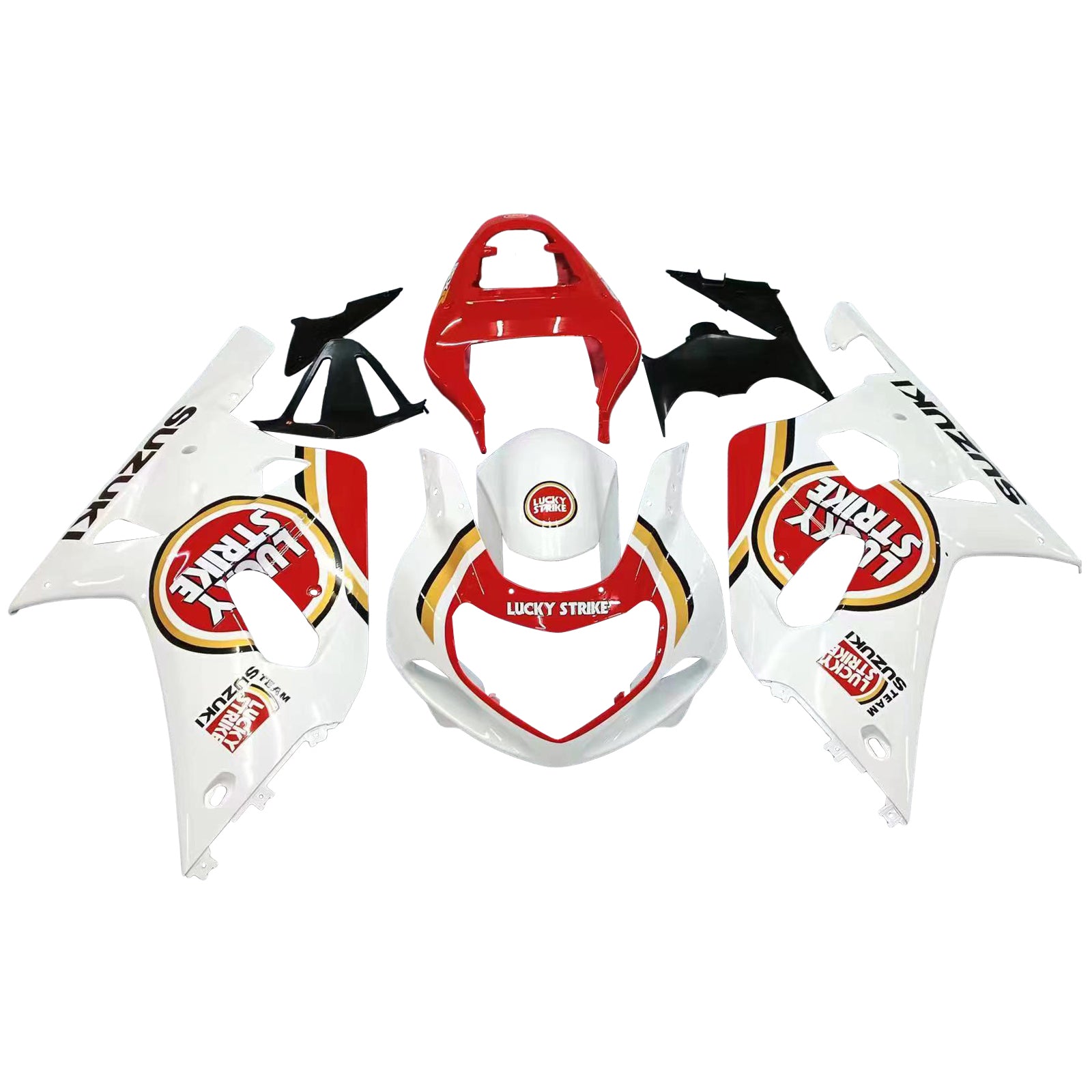 Fairingsg 2001-2003 Suzuki GSXR 600 White & Red Lucky Strike Racin Generic