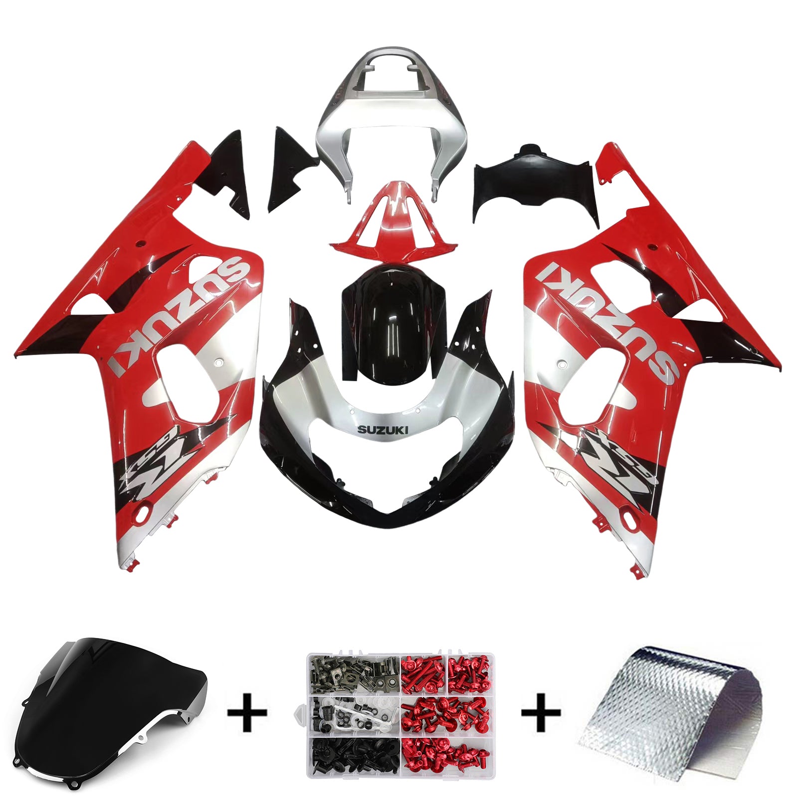 Fairings 2001-2003 Suzuki GSXR 600 Red Silver Black GSXR