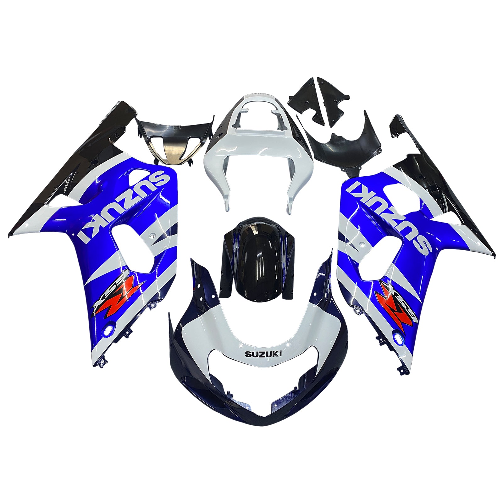 Fairings 2001-2003 سوزوكي GSXR 600 أزرق أبيض أسود GSXR