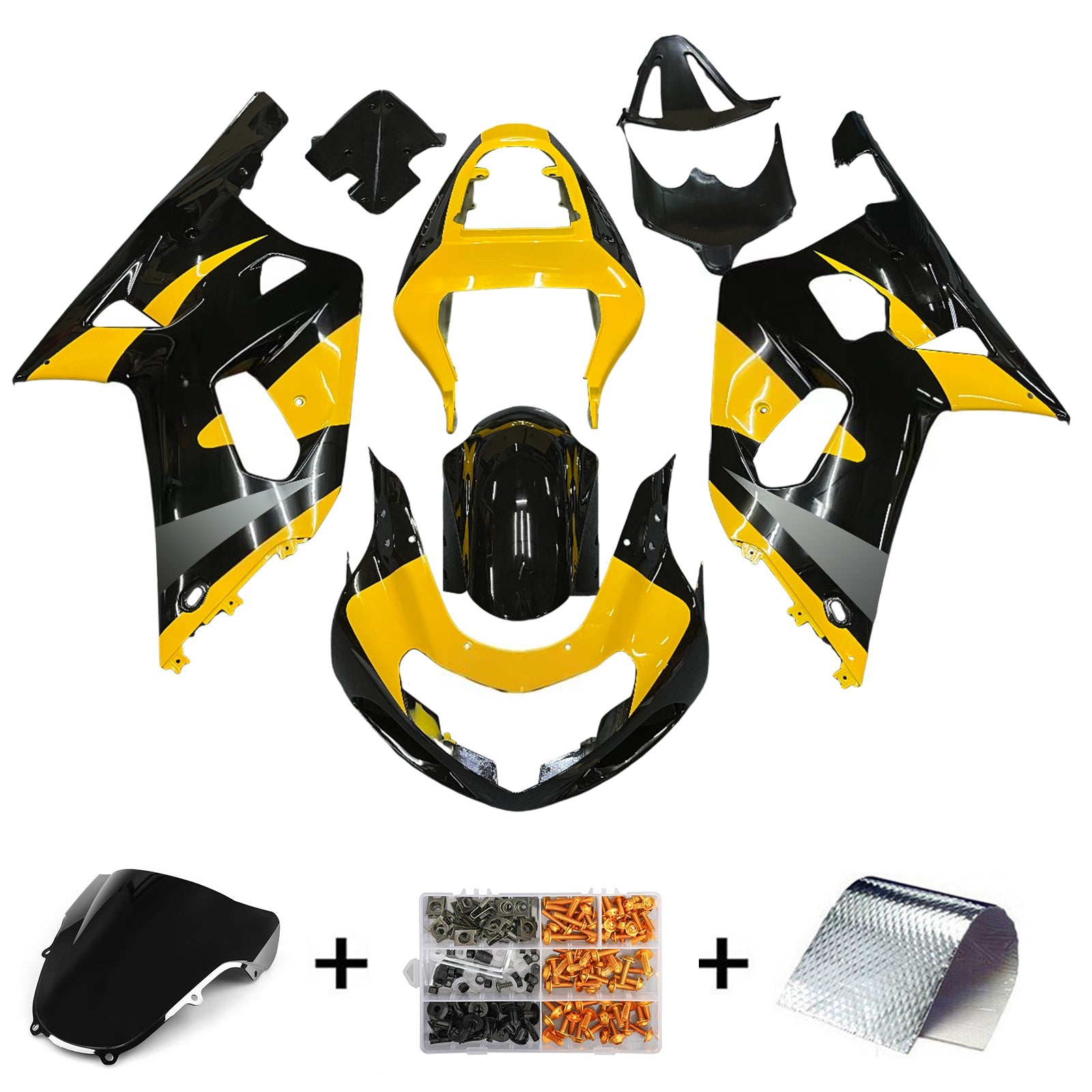Fairings 2001-2003 Suzuki GSXR 600 Black & Yellow GSXR Generic