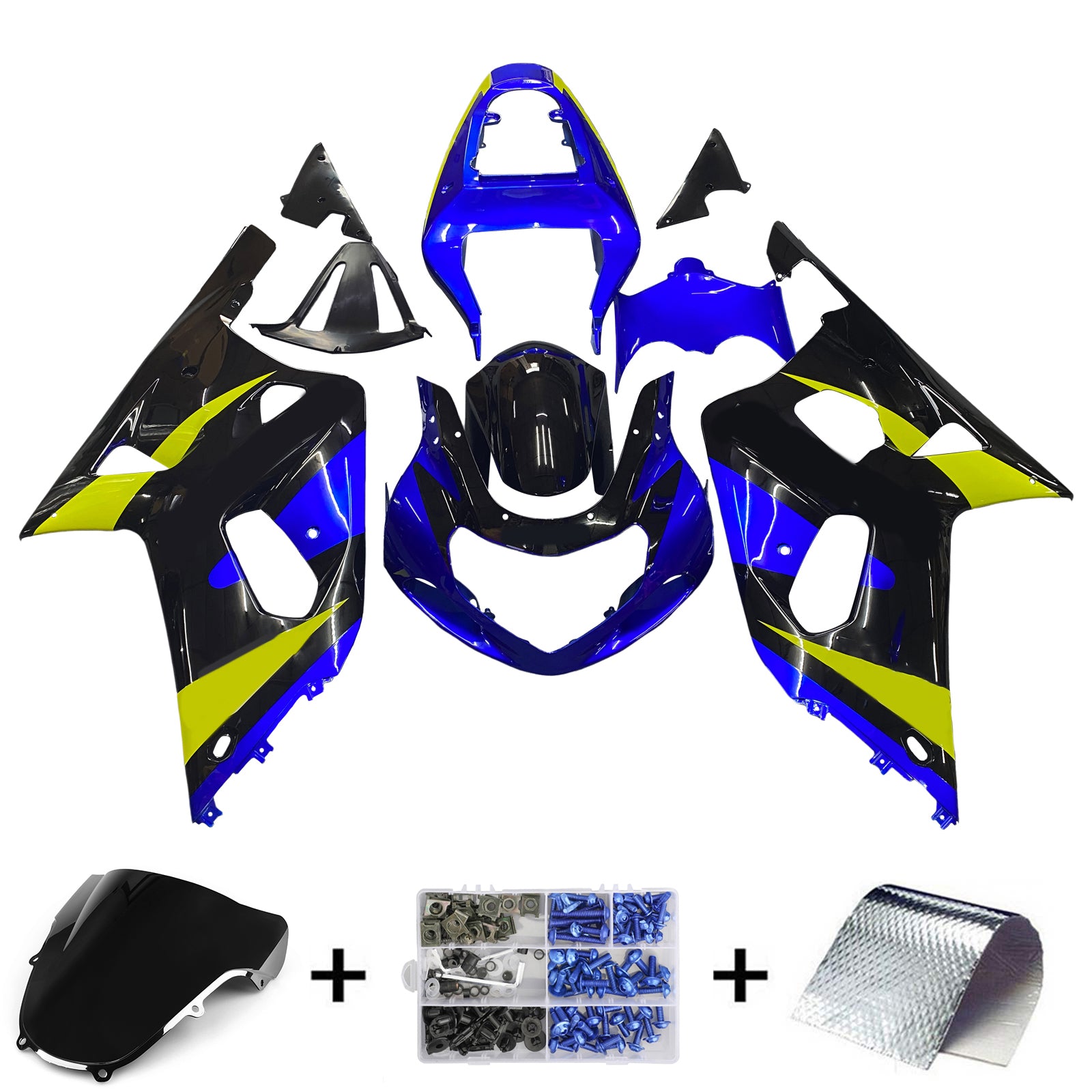 Carenados 2001-2003 Suzuki GSXR 750 azul y negro GSXR genérico