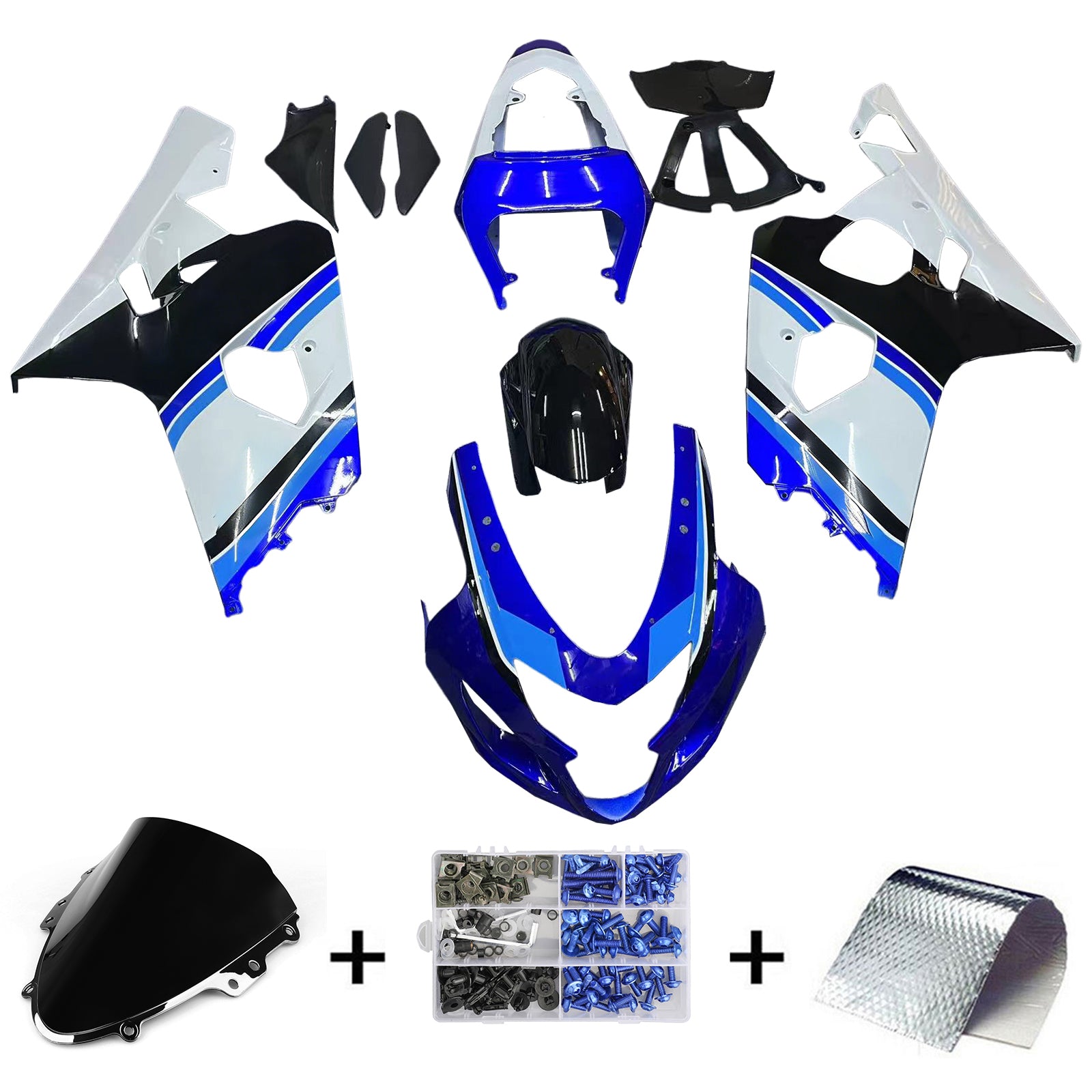 Fairings 2004-2005 Suzuki GSXR 600 750 Blue White Black GSXR  Generic