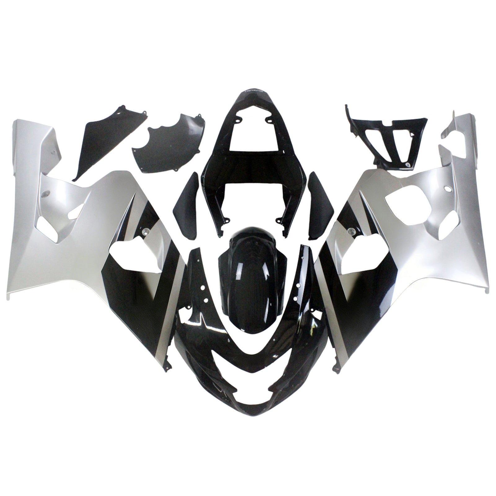 Fairings 2004-2005 Suzuki GSXR 600 750 Black Silver GSXR  Generic