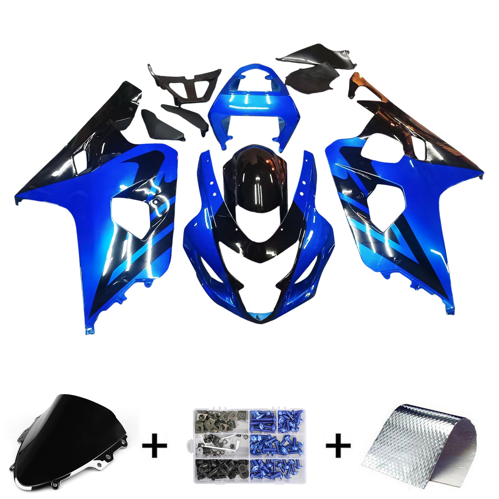 Blue Injection Fairing Kit Bodywork Plastic ABS For Suzuki GSXR 600/750 2004-2005 K4