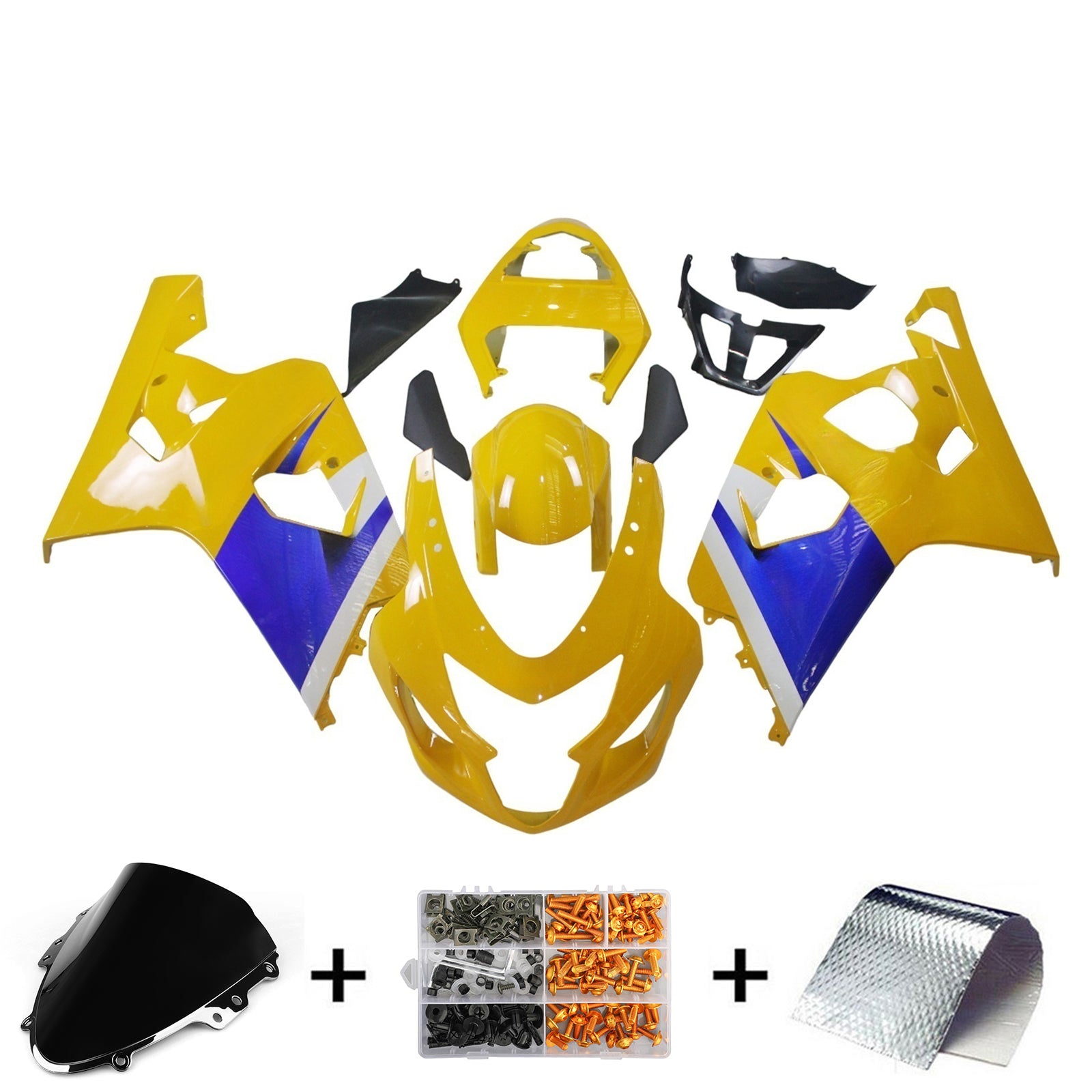 Amotopart Suzuki GSXR 600/750 2004-2005 K4 페어링 키트 차체 플라스틱 ABS