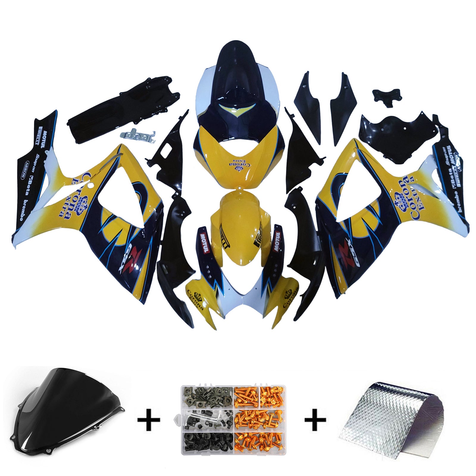 Fairings 2006-2007 Suzuki GSXR 600 750 Yellow Blue Corona GSXR  Generic