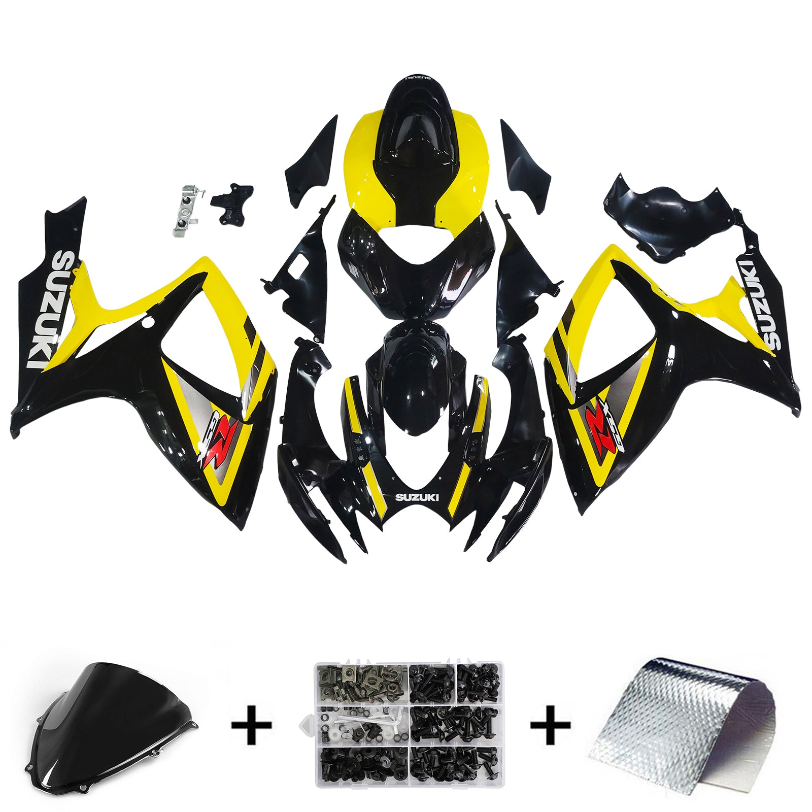 Fairings 2006-2007 Suzuki GSXR 600 750 Black & Yellow GSXR  Generic