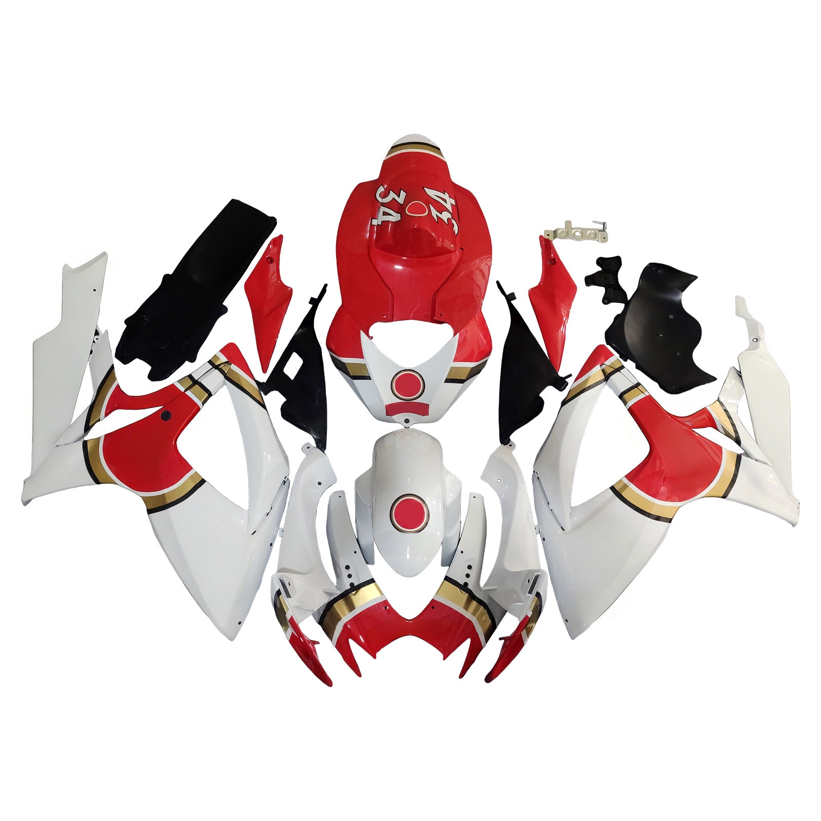 Fairings 2006-2007 Suzuki GSXR 600 750 White Red Lucky Strike  Generic