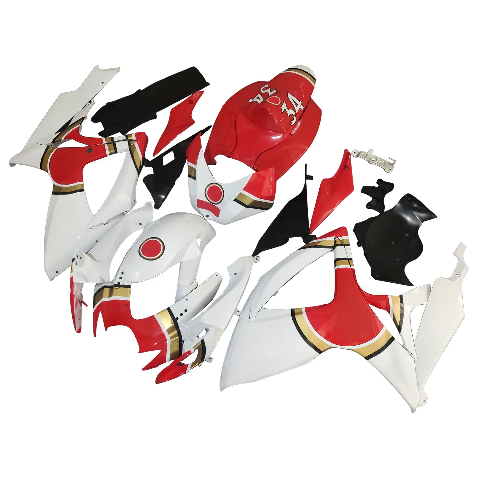 Fairings 2006-2007 Suzuki GSXR 600 750 White Red Lucky Strike  Generic