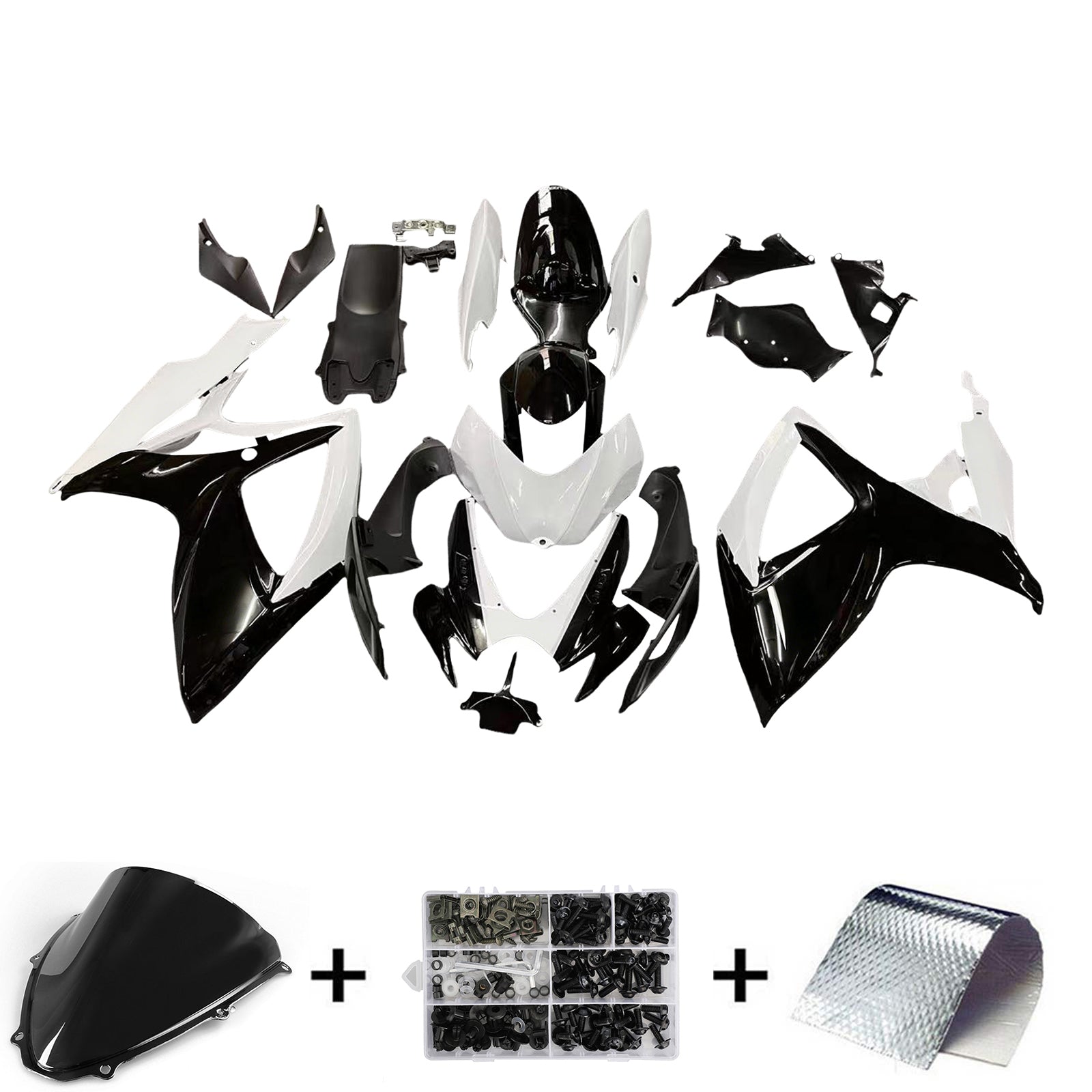 Fairings 2006-2007 Suzuki GSXR 600 750 Black & White GSXR  Generic