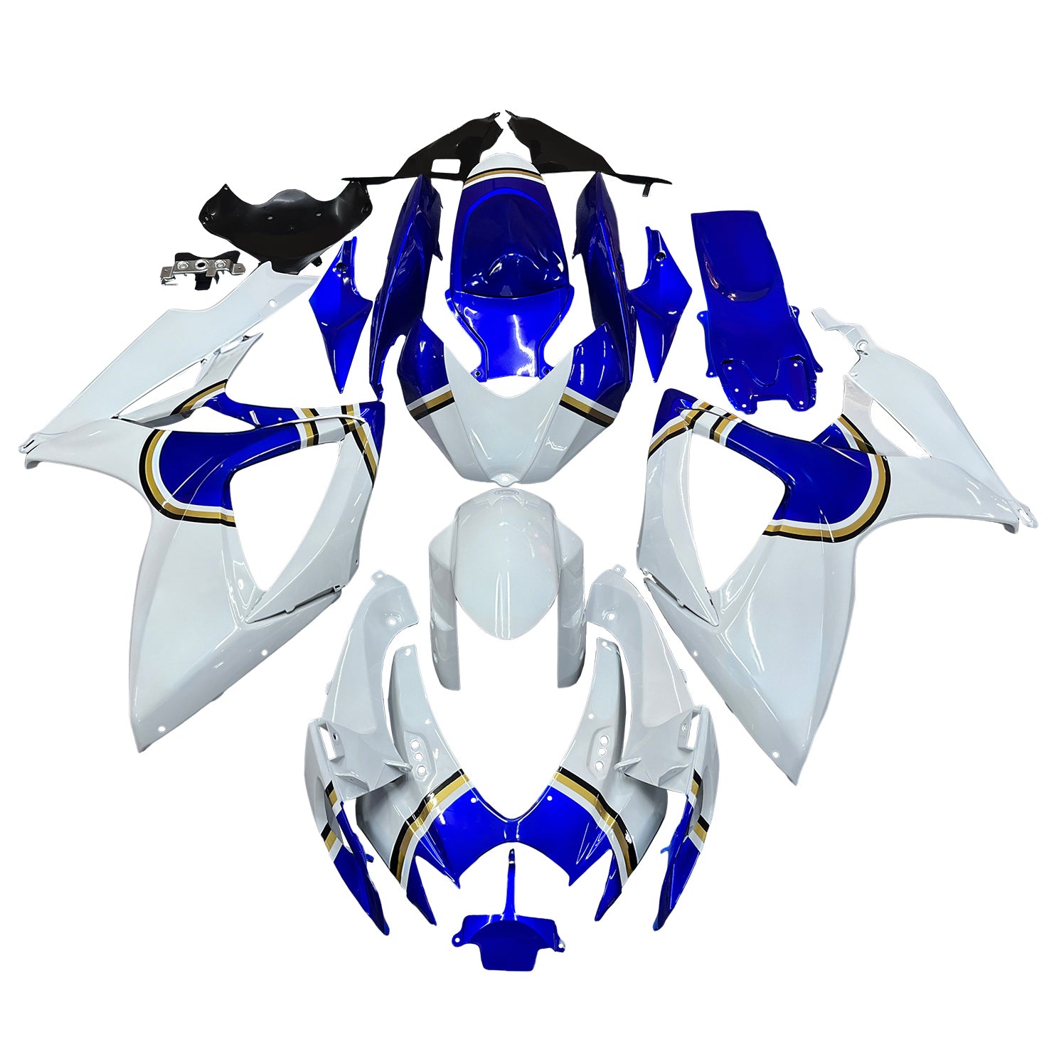 Fairings 2006-2007 Suzuki GSXR 600 750 White Blue Lucky Strike  Generic