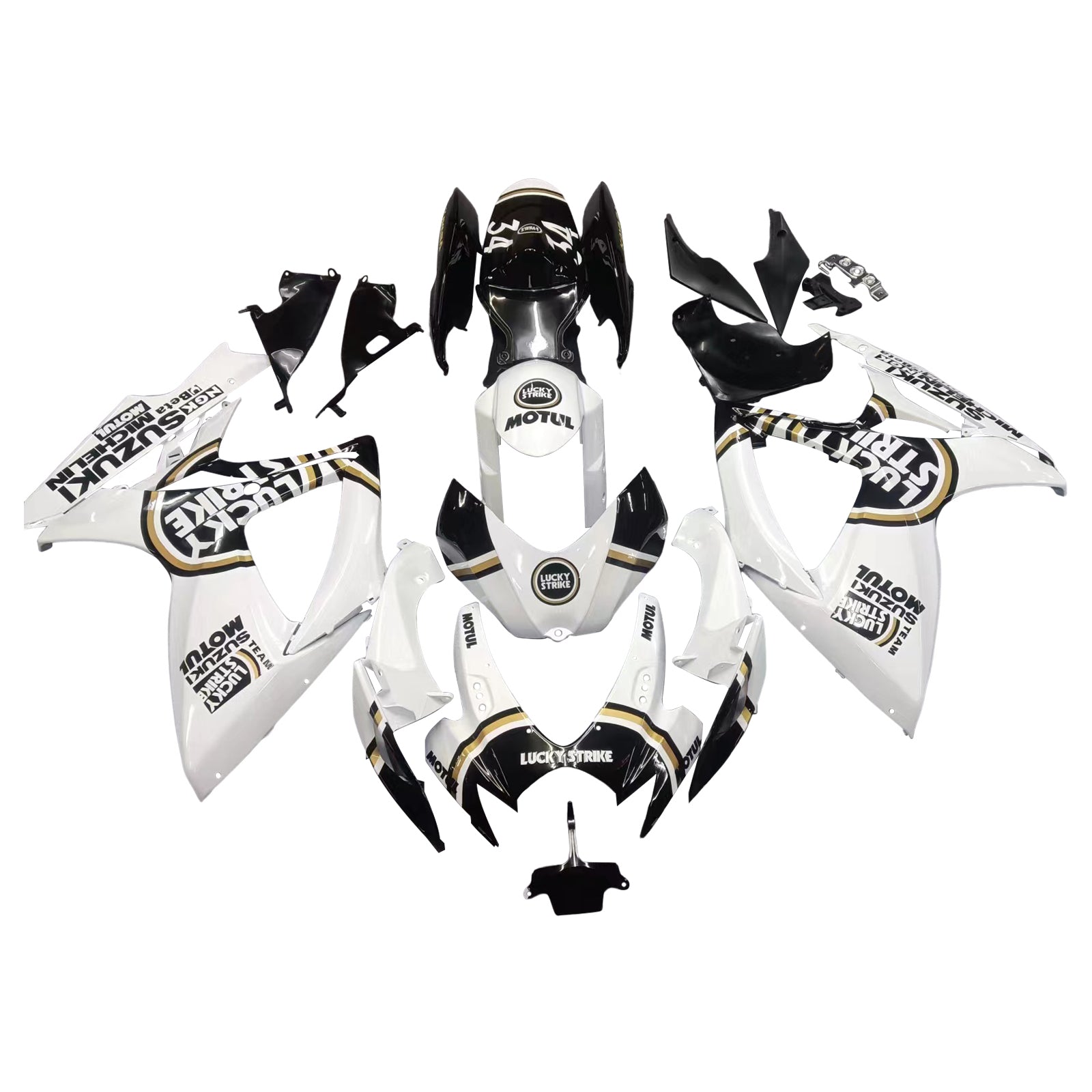 Fairings 2006-2007 Suzuki GSXR 600 750 White Black Lucky Strike  Generic