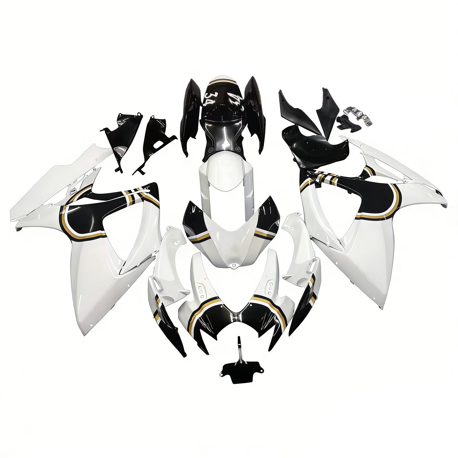 Fairings 2006-2007 Suzuki GSXR 600 750 White Black Lucky Strike Generic
