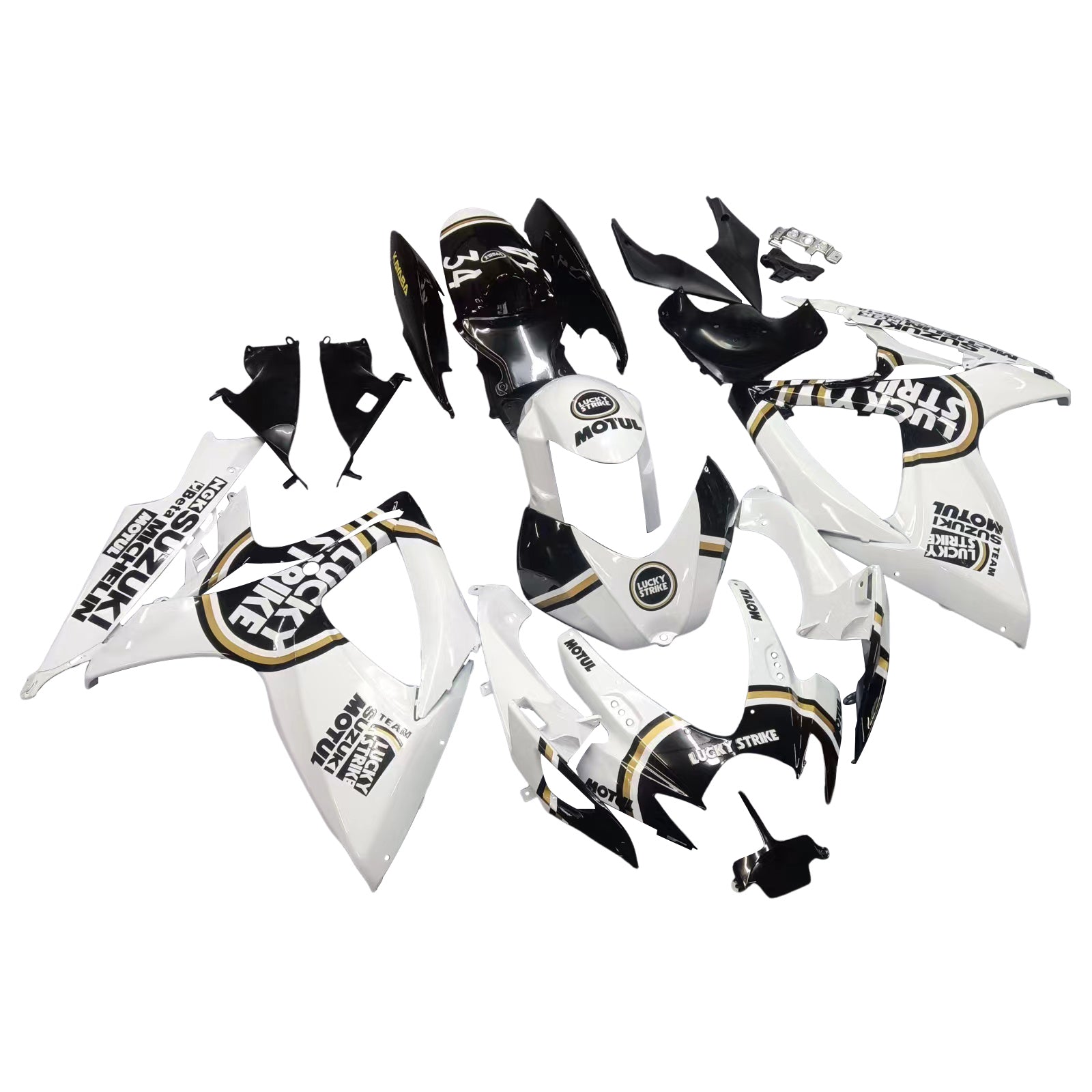 Fairings 2006-2007 Suzuki GSXR 600 750 White Black Lucky Strike  Generic