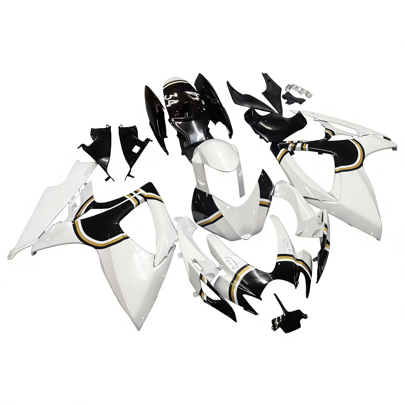 Fairings 2006-2007 Suzuki GSXR 600 750 White Black Lucky Strike Generic