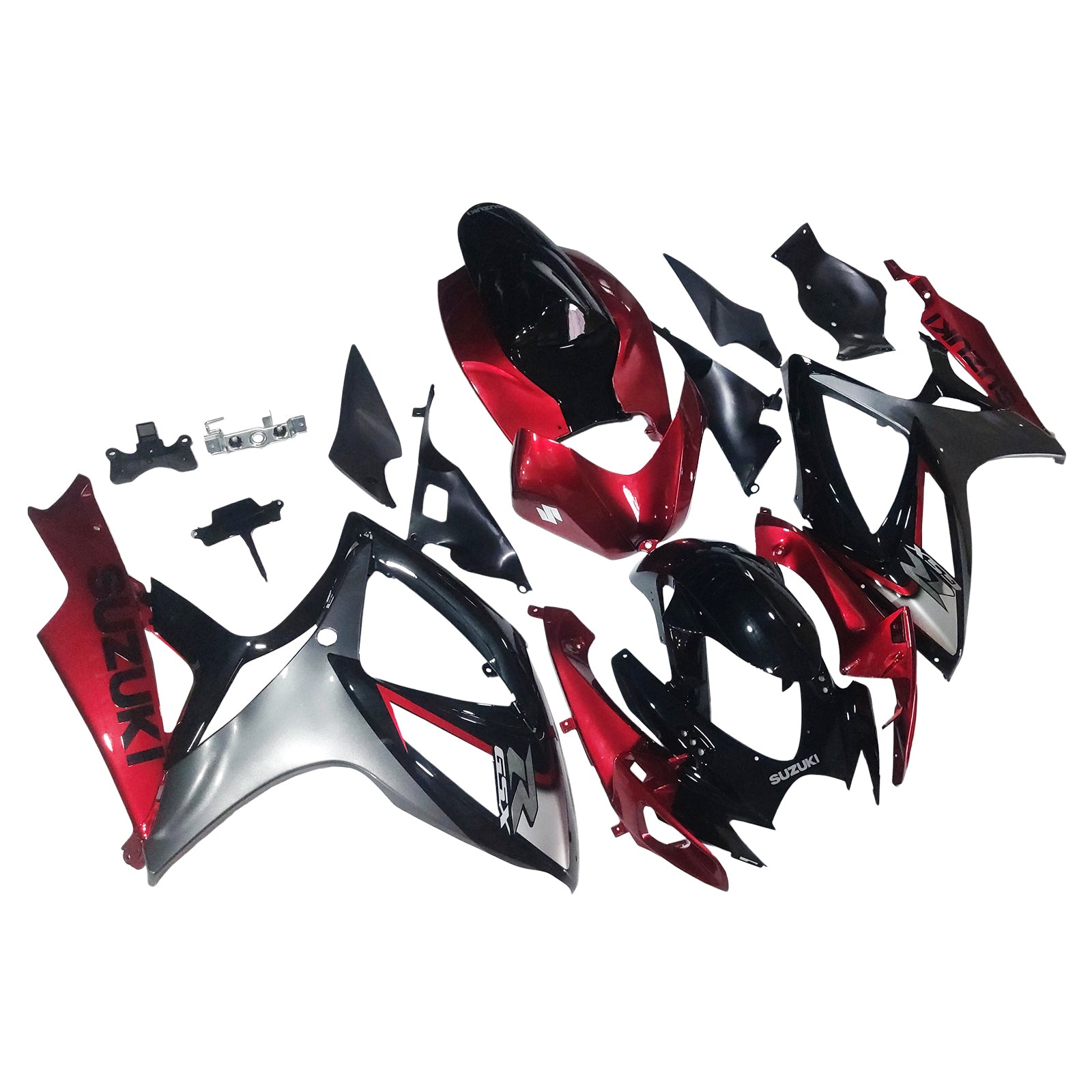 Fairings 2006-2007 Suzuki GSXR 600 750 Red Silver Black GSXR  Generic