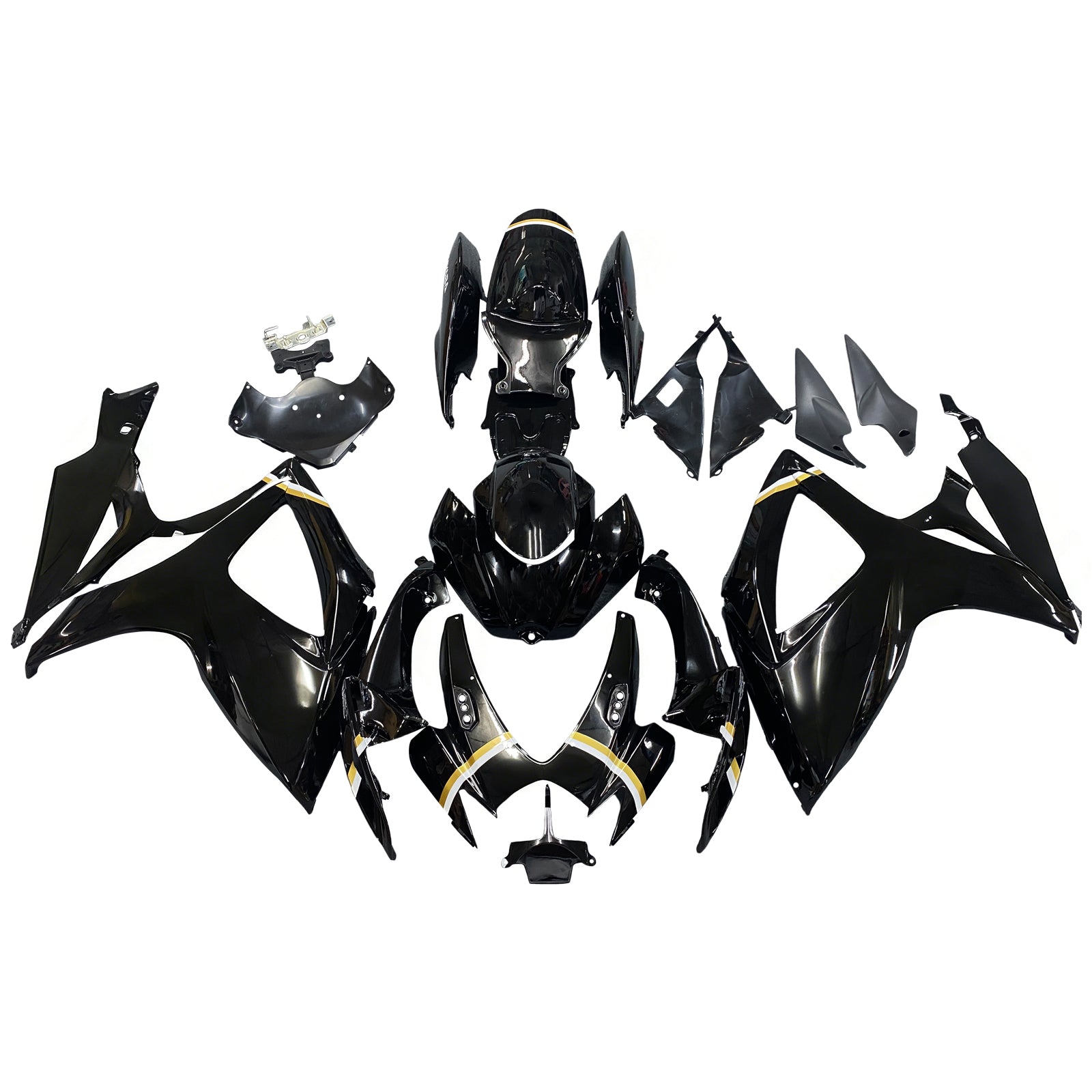 Fairings 2006-2007 Suzuki GSXR 600 750 Black Gold Lucky Strike  Generic