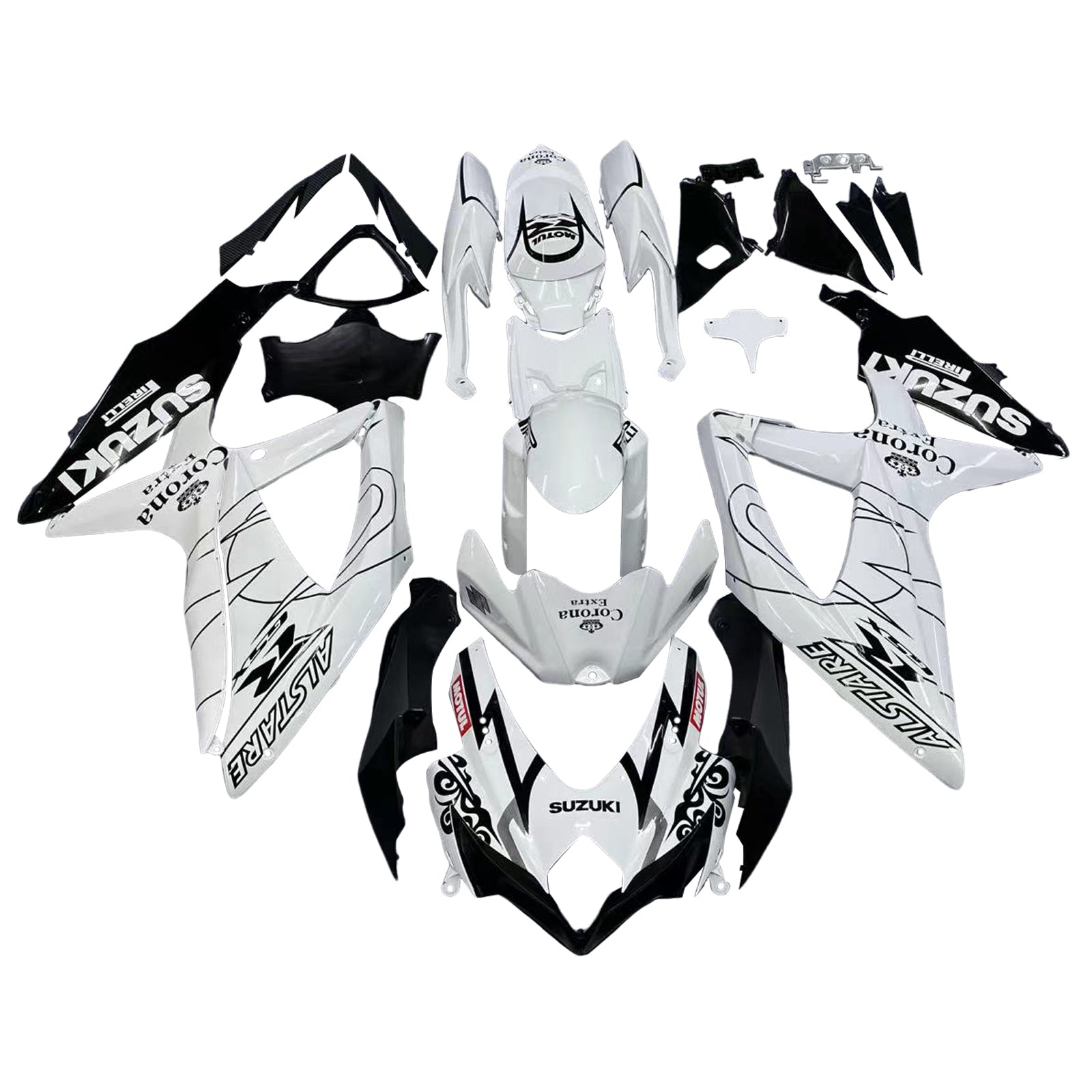 Fairings 2008-2010 Suzuki GSXR 600 750 White Alstare Corona