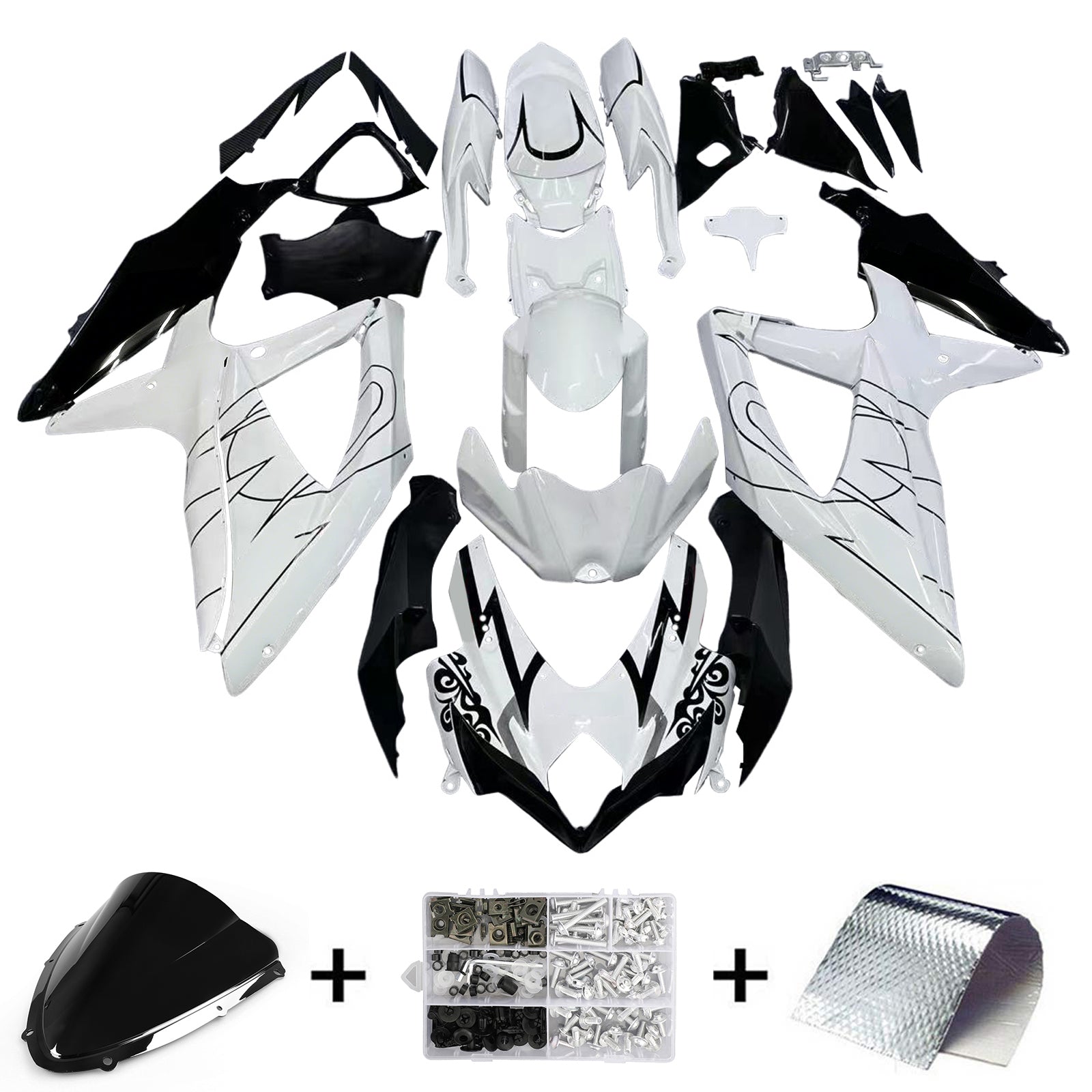 Fairings 2008-2010 Suzuki GSXR 600 750 White Alstare Corona