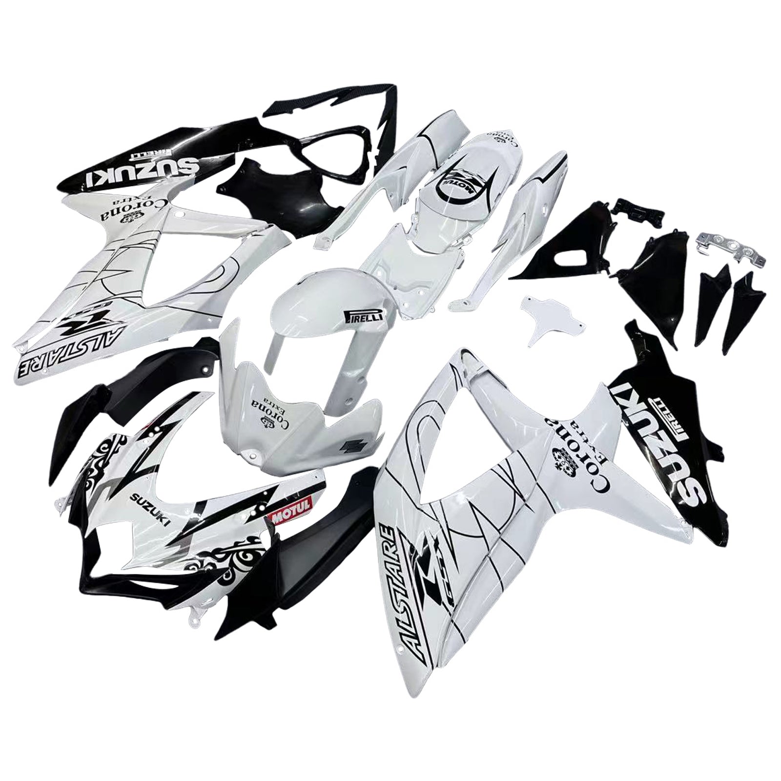 Fairings 2008-2010 Suzuki GSXR 600 750 White Alstare Corona