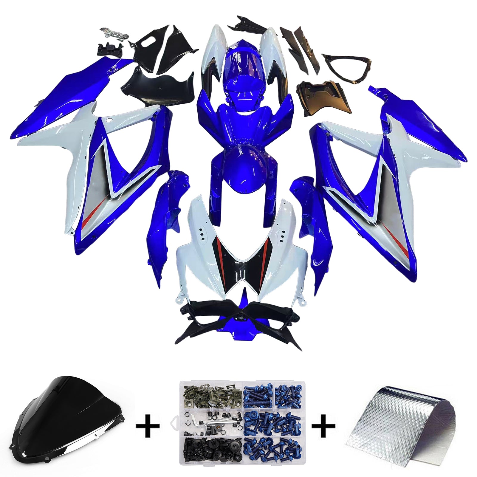 페어링 2008-2010 스즈키 GSXR 600 750 화이트 &amp; 블루 GSXR 제네릭