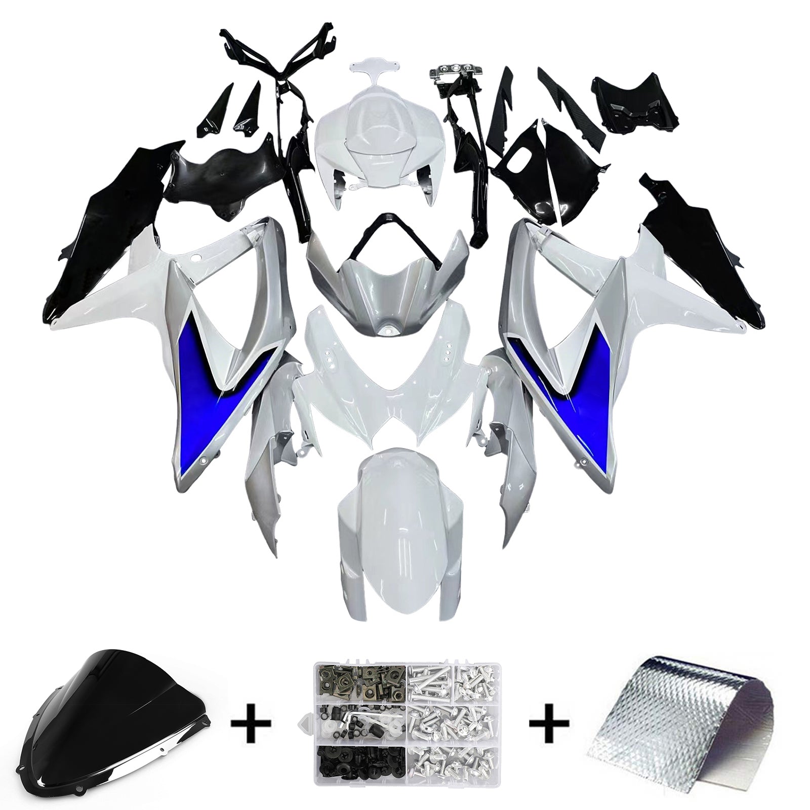 Fairings 2008-2010 Suzuki GSXR 600 750 Silver White GSXR