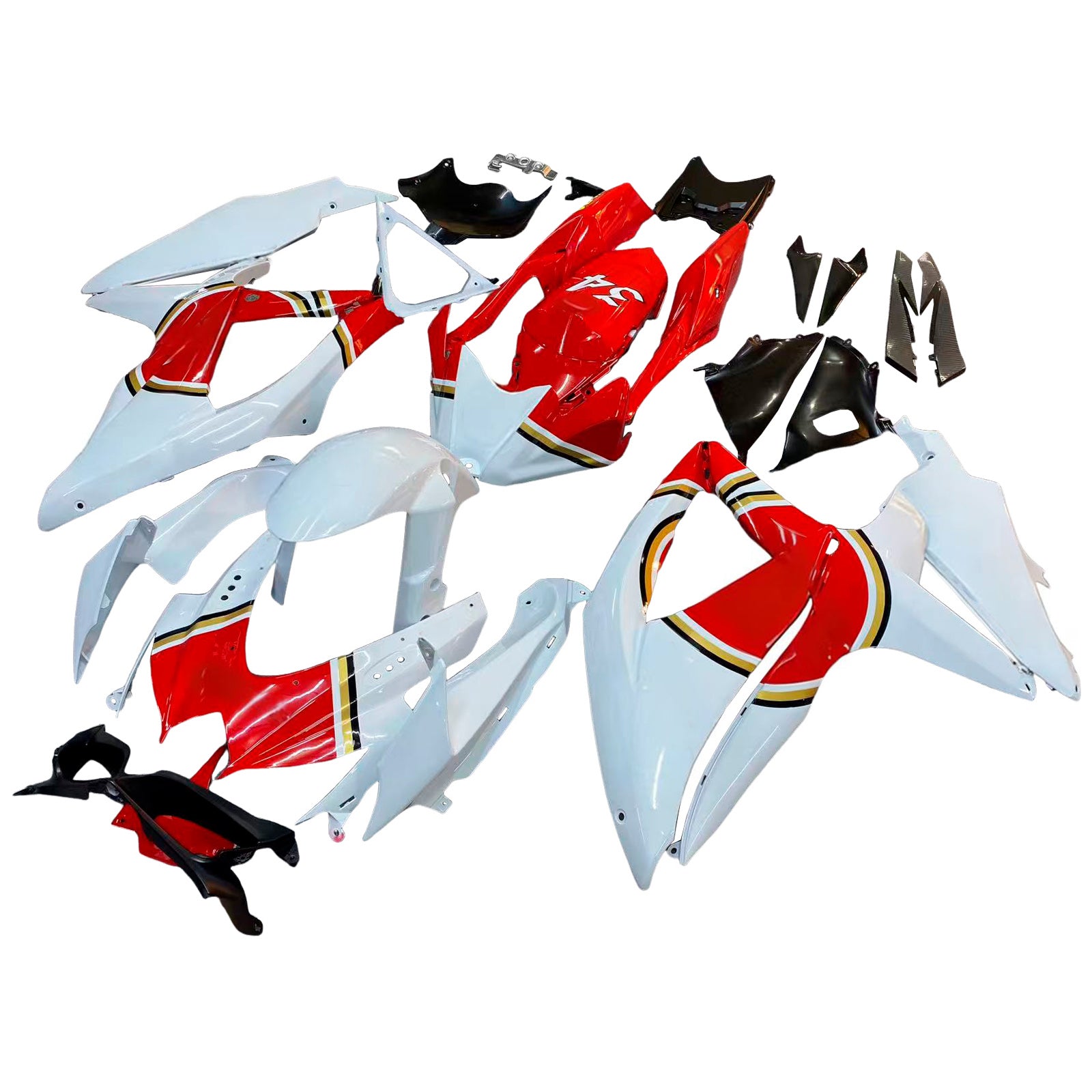 Fairings 2008-2010 Suzuki GSXR 600 750 White Red Lucky Strike  Generic