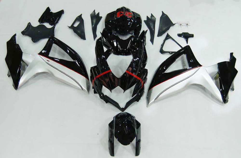 Fairings 2008-2010 Suzuki GSXR 600 750 Black Silver Jordan Generic