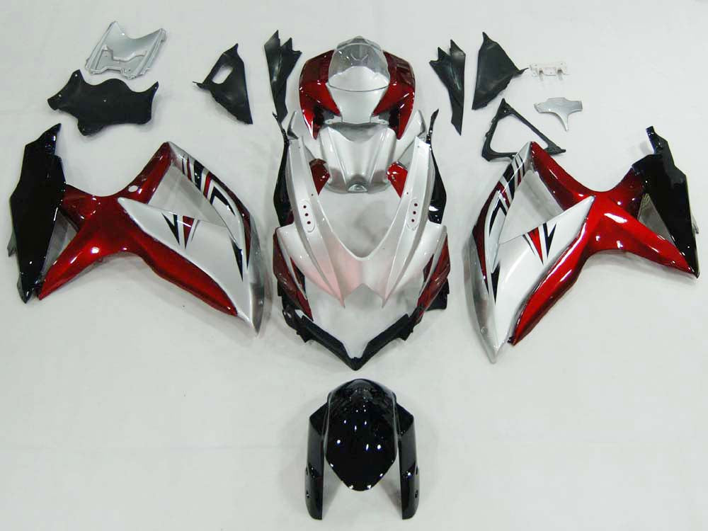 Fairings 2008-2010 Suzuki GSXR 600 750 Silver Red GSXR Generic