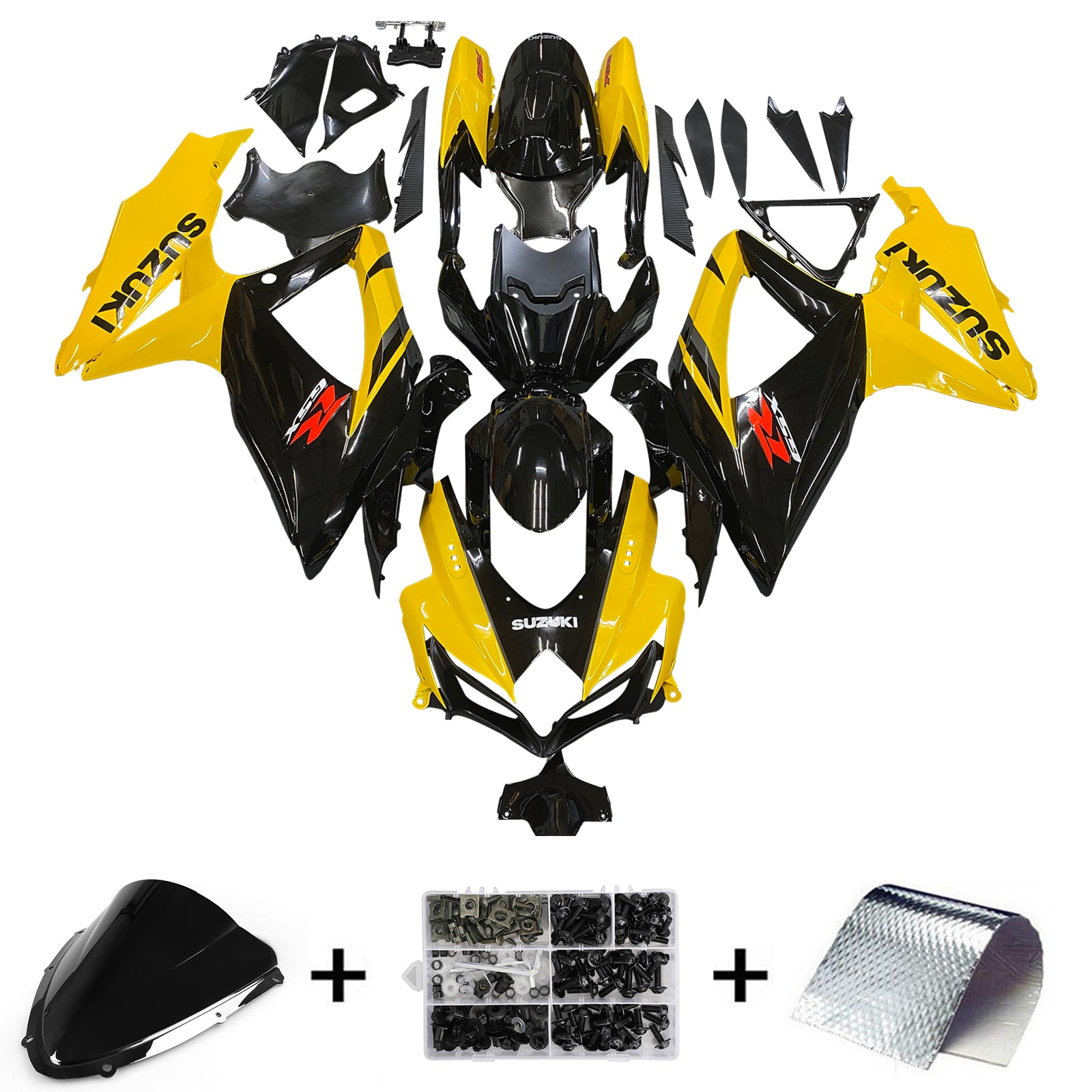 Fairings 2008-20 10Suzuki GSXR 600 750 Black & Yellow GSXR