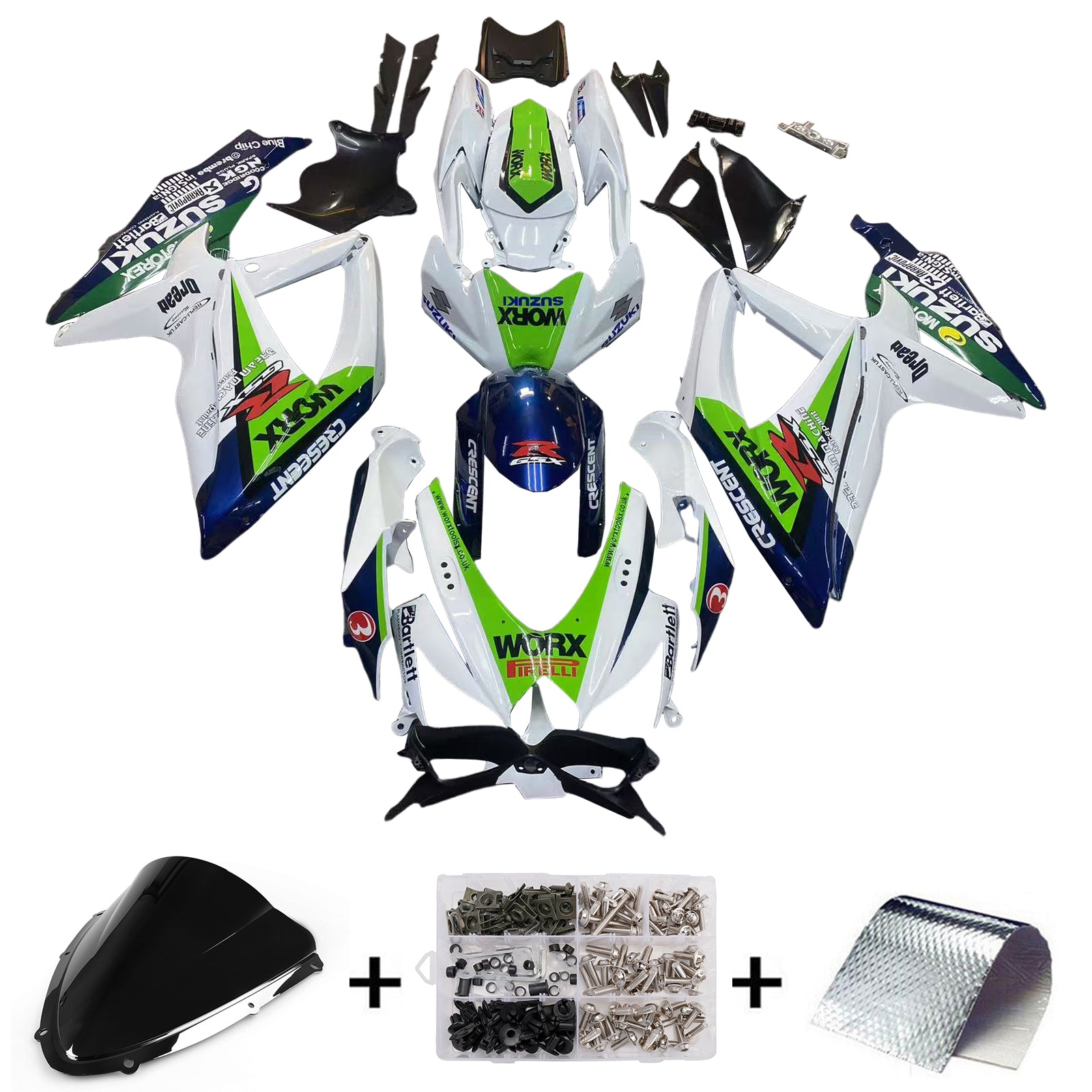 Fairings 2008-2010 Suzuki GSXR 600 750 Multi-Color Worx  Generic